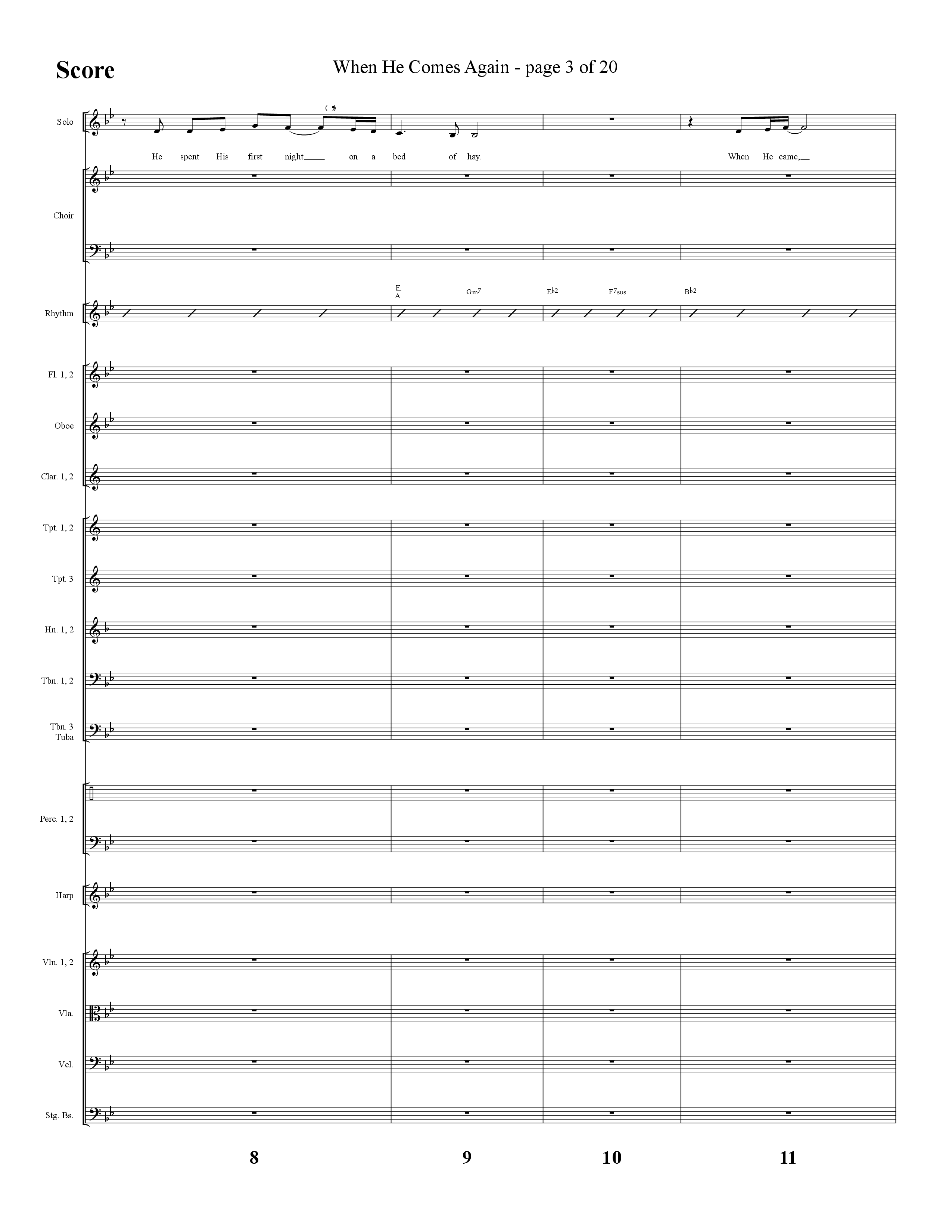 When He Comes Again (Choral Anthem SATB) Orchestration (Lifeway Choral / Arr. Cliff Duren)