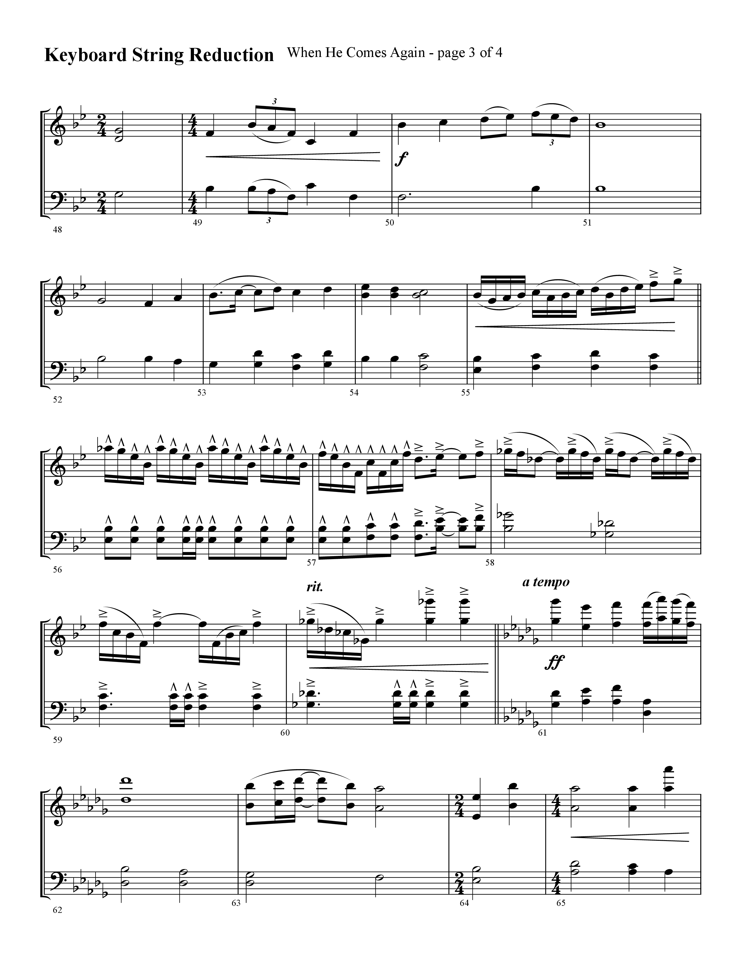 When He Comes Again (Choral Anthem SATB) String Reduction (Lifeway Choral / Arr. Cliff Duren)