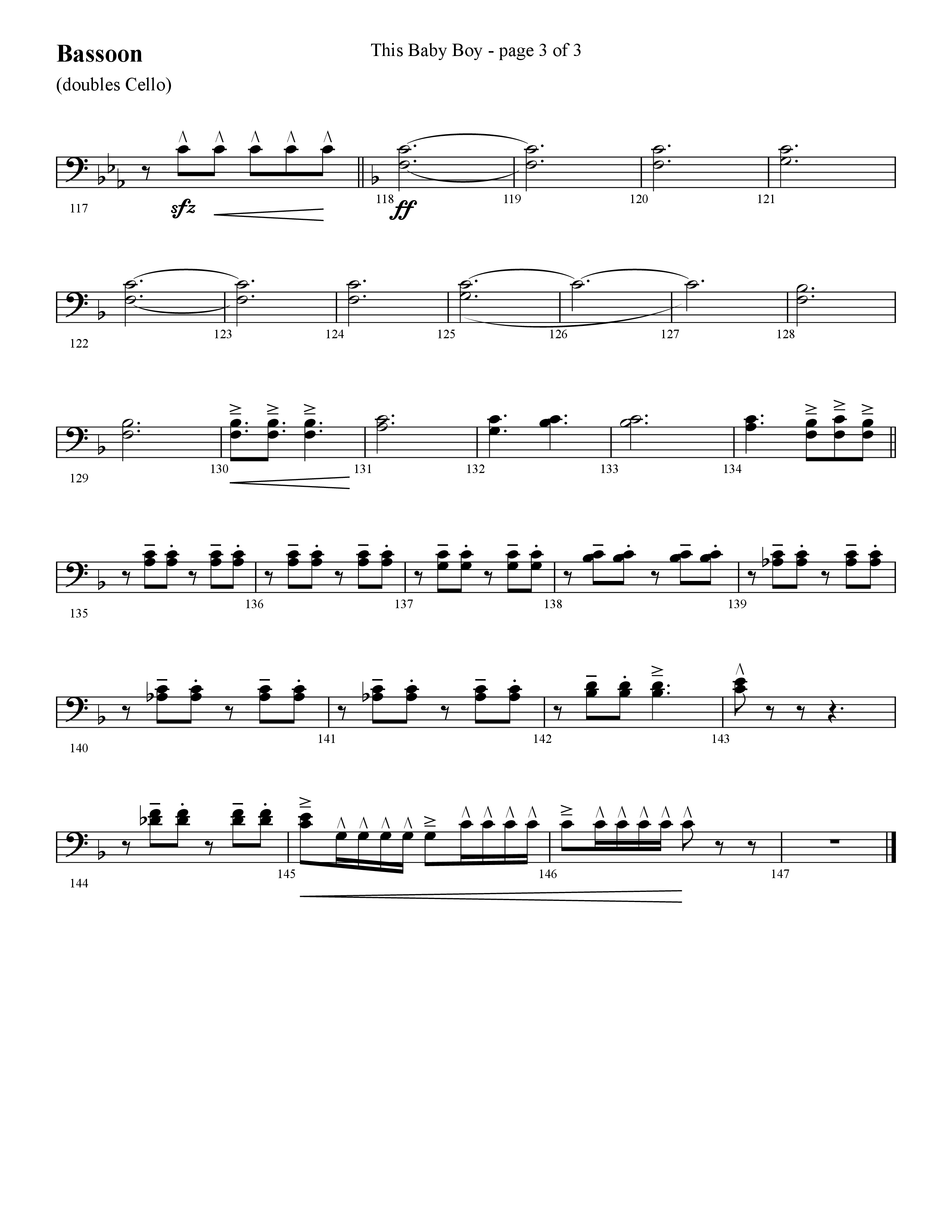 This Baby Boy (Choral Anthem SATB) Bassoon (Lifeway Choral / Arr. Cliff Duren)