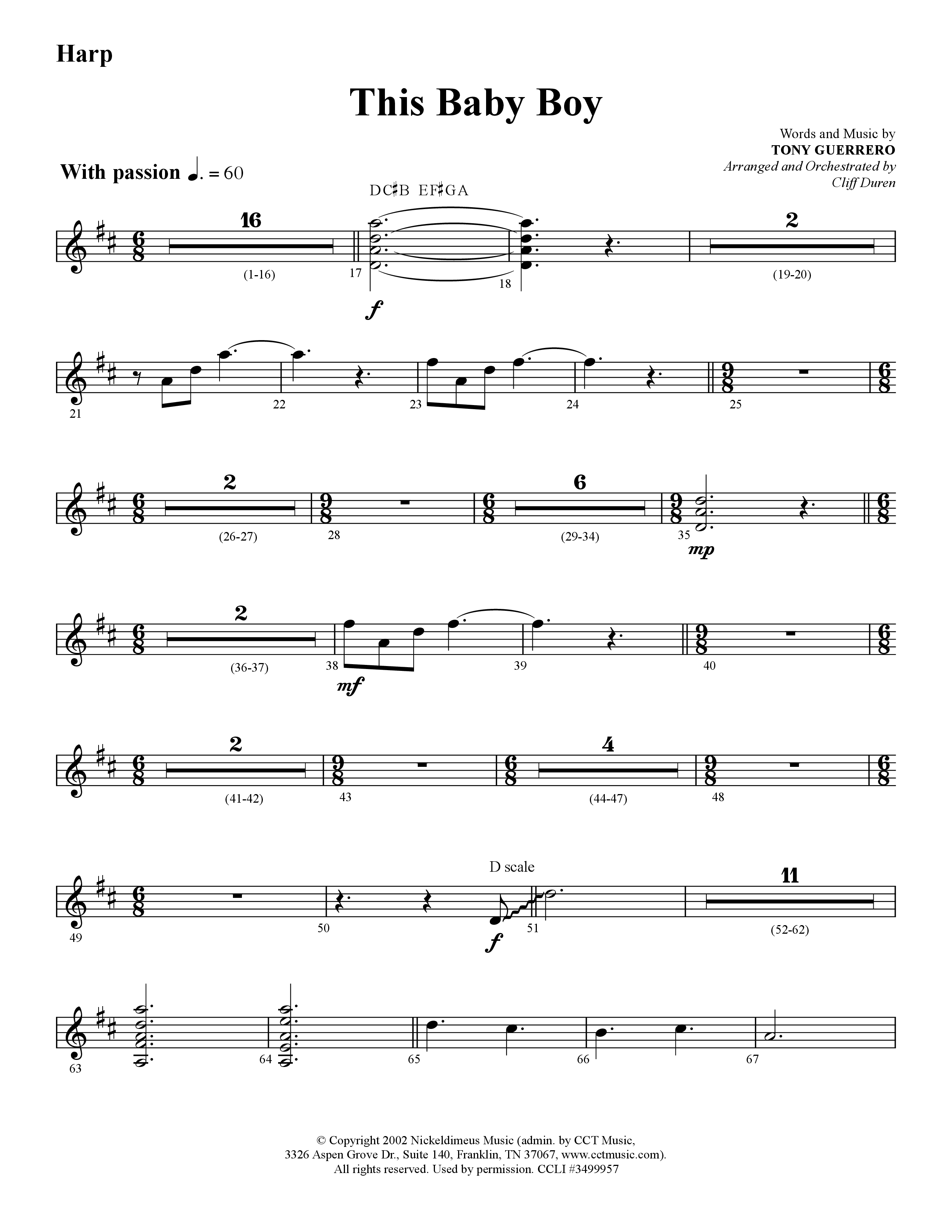 This Baby Boy (Choral Anthem SATB) Harp (Lifeway Choral / Arr. Cliff Duren)