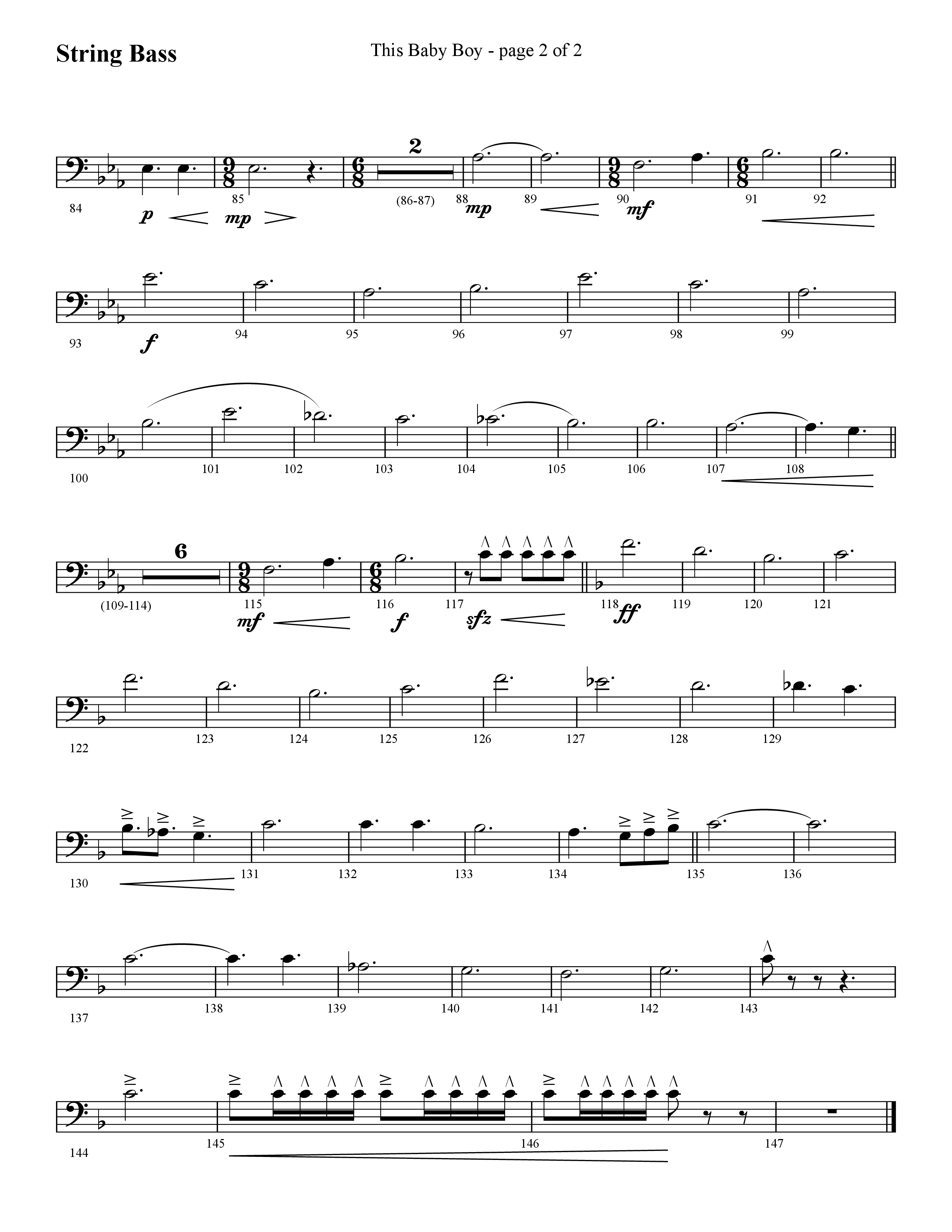 This Baby Boy (Choral Anthem SATB) String Bass (Lifeway Choral / Arr. Cliff Duren)