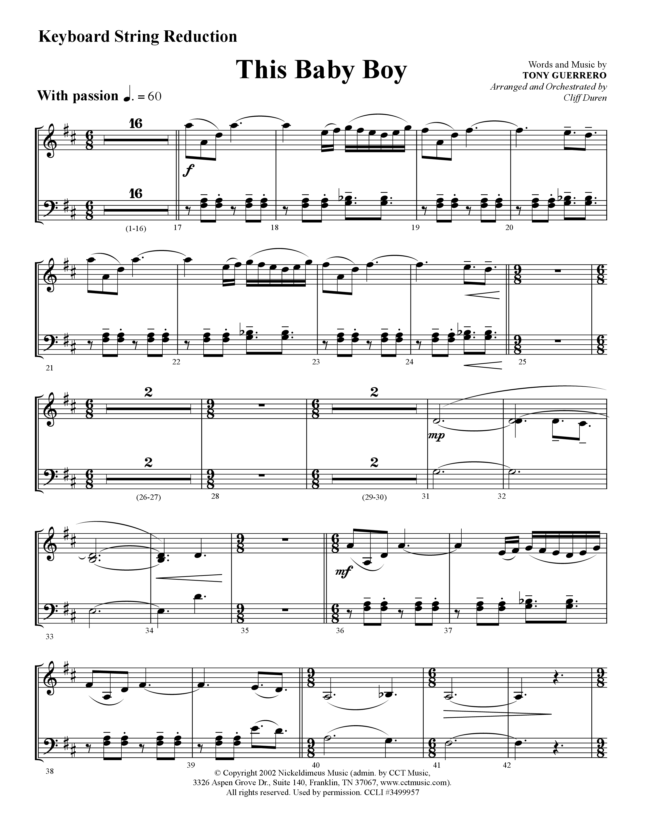 This Baby Boy (Choral Anthem SATB) String Reduction (Lifeway Choral / Arr. Cliff Duren)