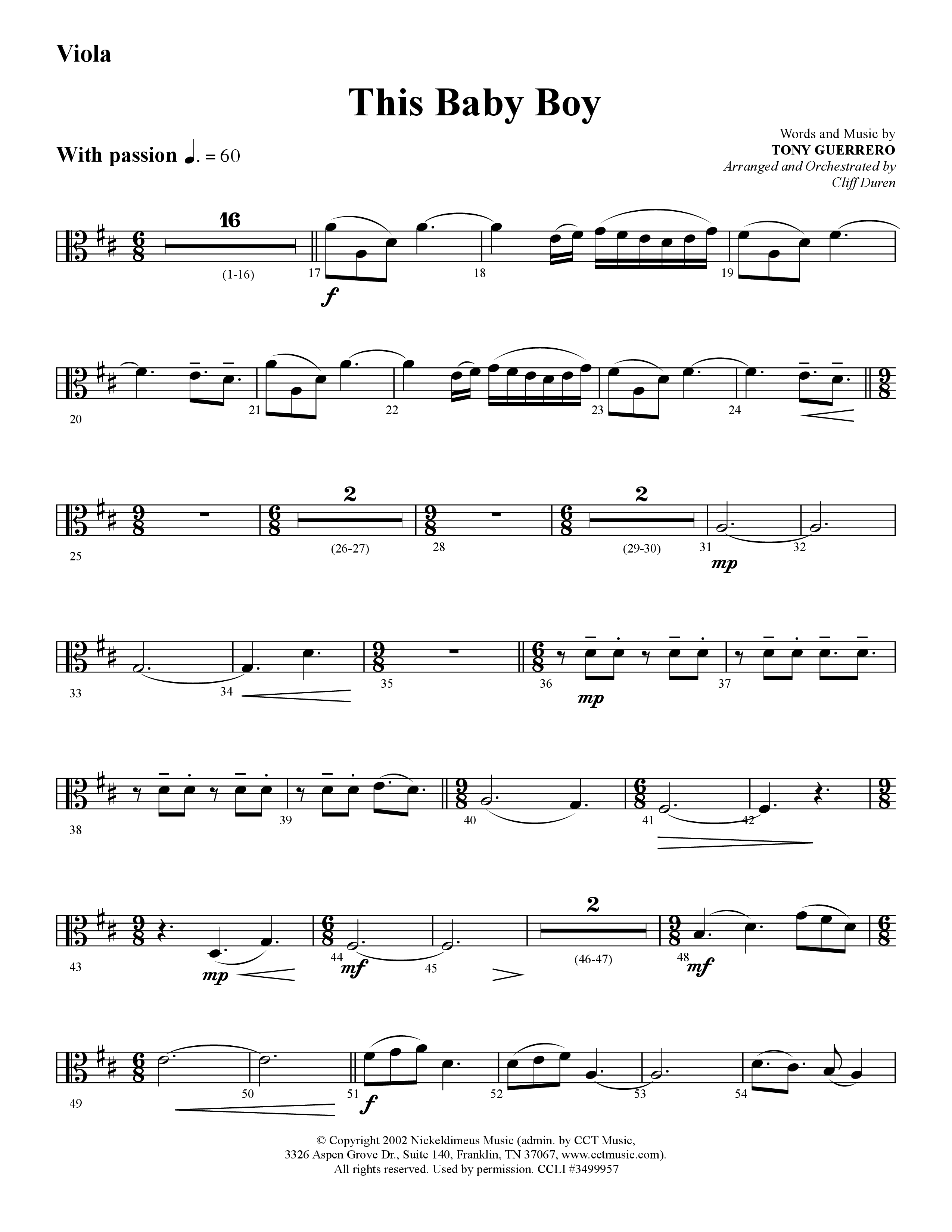 This Baby Boy (Choral Anthem SATB) Viola (Lifeway Choral / Arr. Cliff Duren)