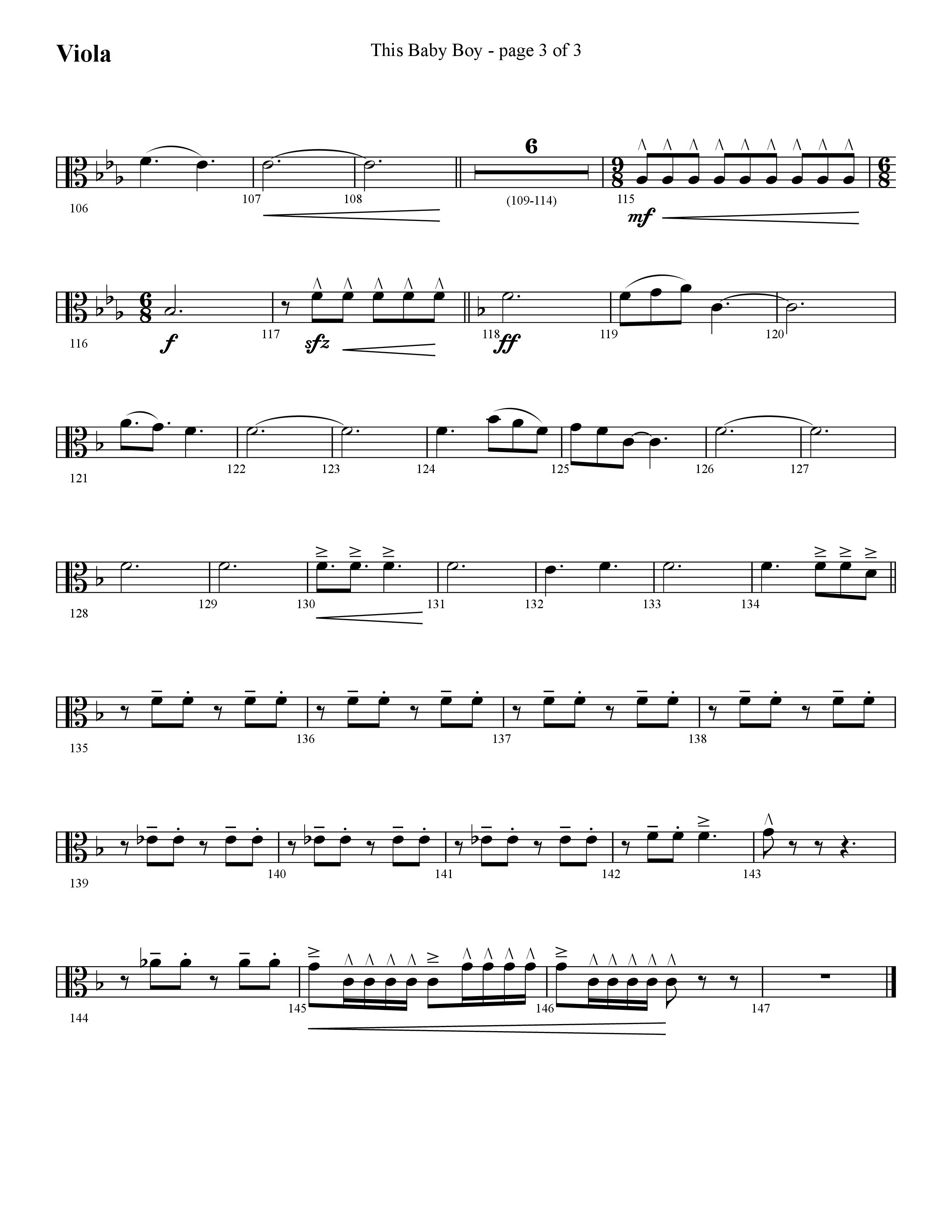 This Baby Boy (Choral Anthem SATB) Viola (Lifeway Choral / Arr. Cliff Duren)