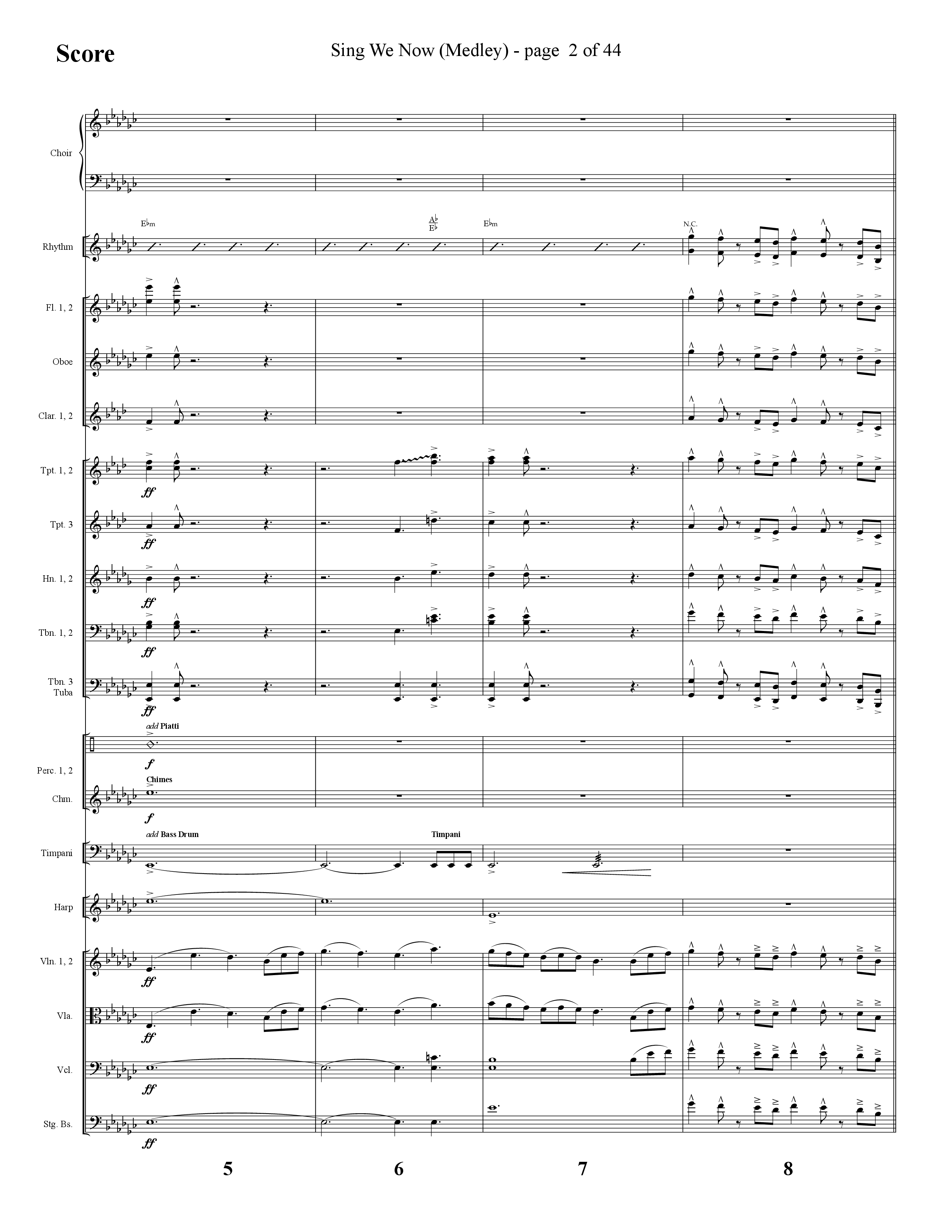 Sing We Now (Medley) (Choral Anthem SATB) Orchestration (Lifeway Choral / Arr. Cliff Duren)