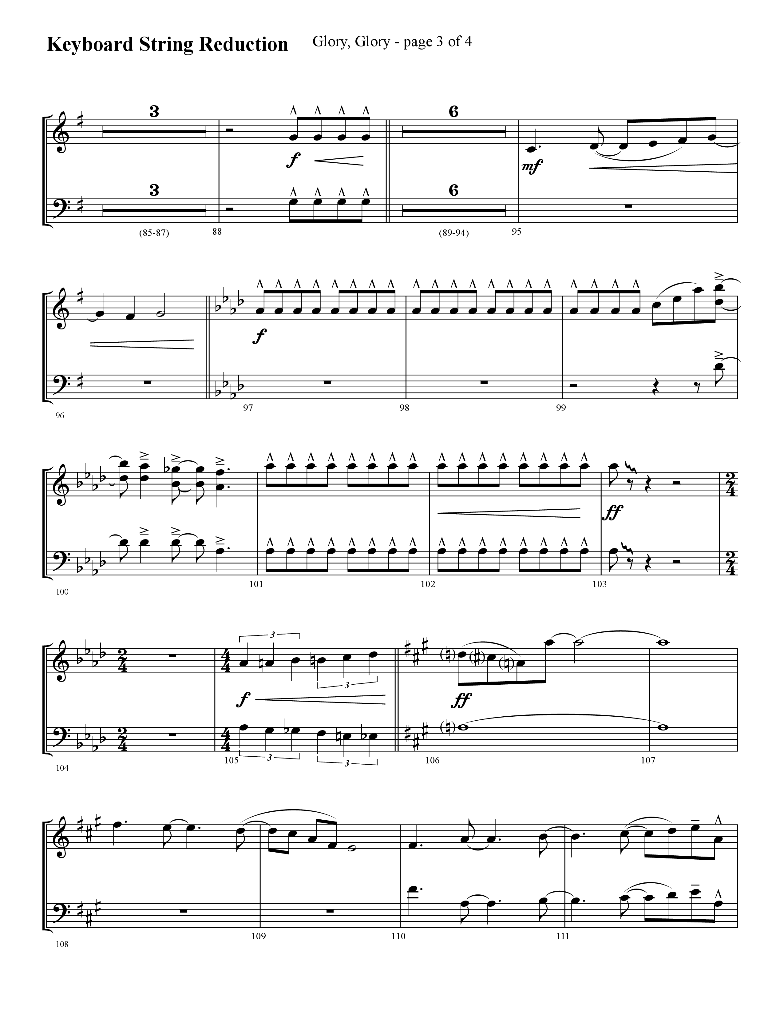 Glory Glory (Choral Anthem SATB) String Reduction (Lifeway Choral / Arr. Dennis Allen)