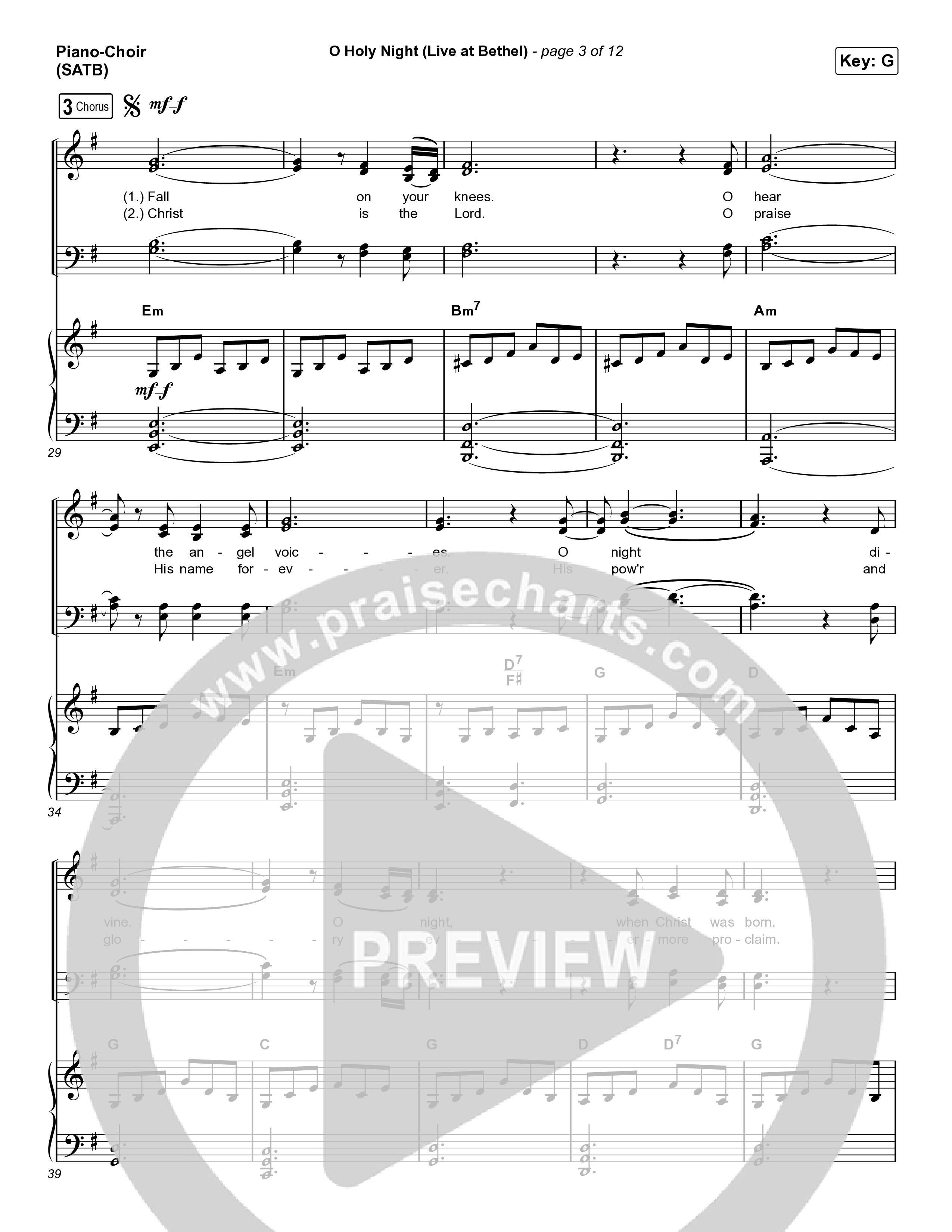 O Holy Night (Live At Bethel) Piano/Vocal (SATB) (The McClures)