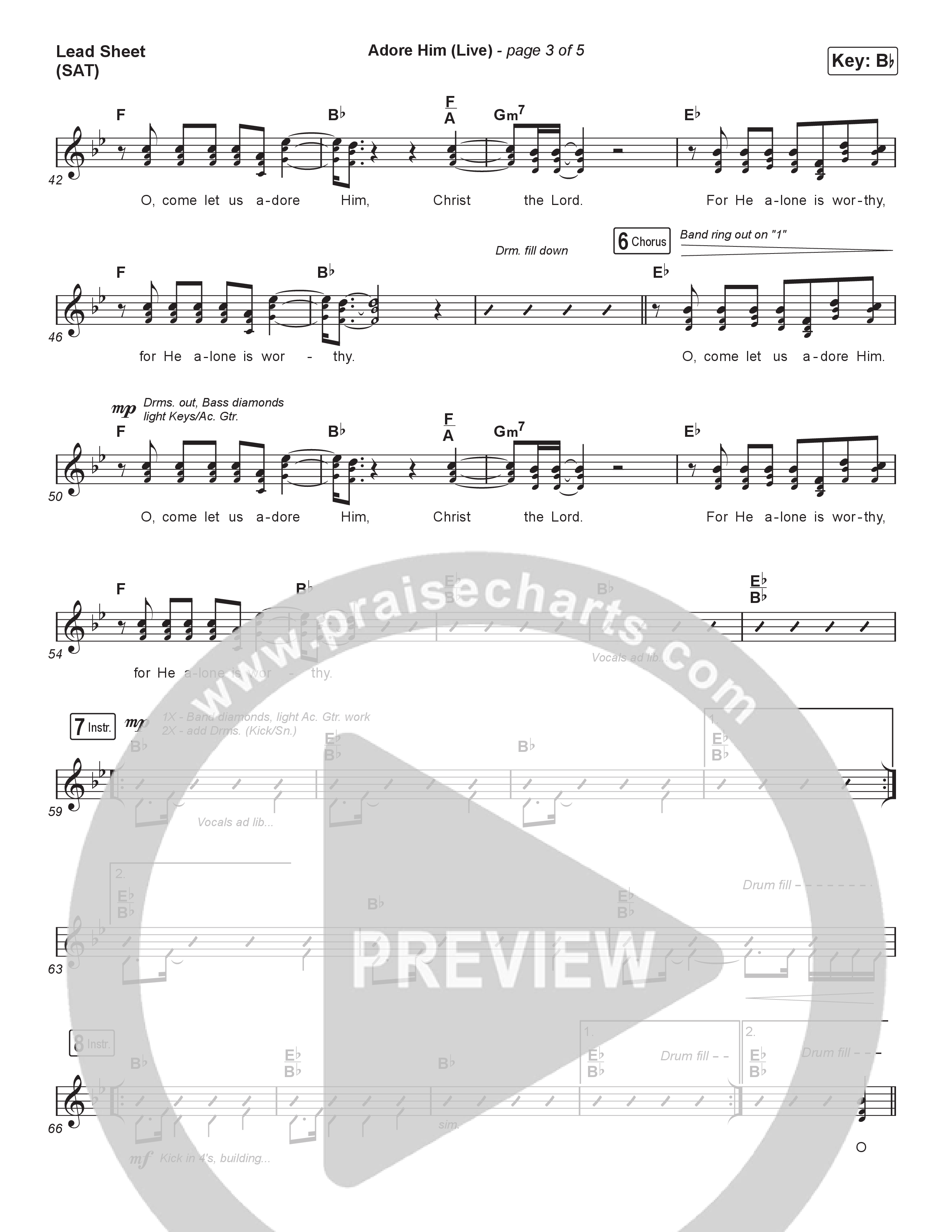 Adore Him (Live At Bethel) Lead Sheet (SAT) (The McClures)