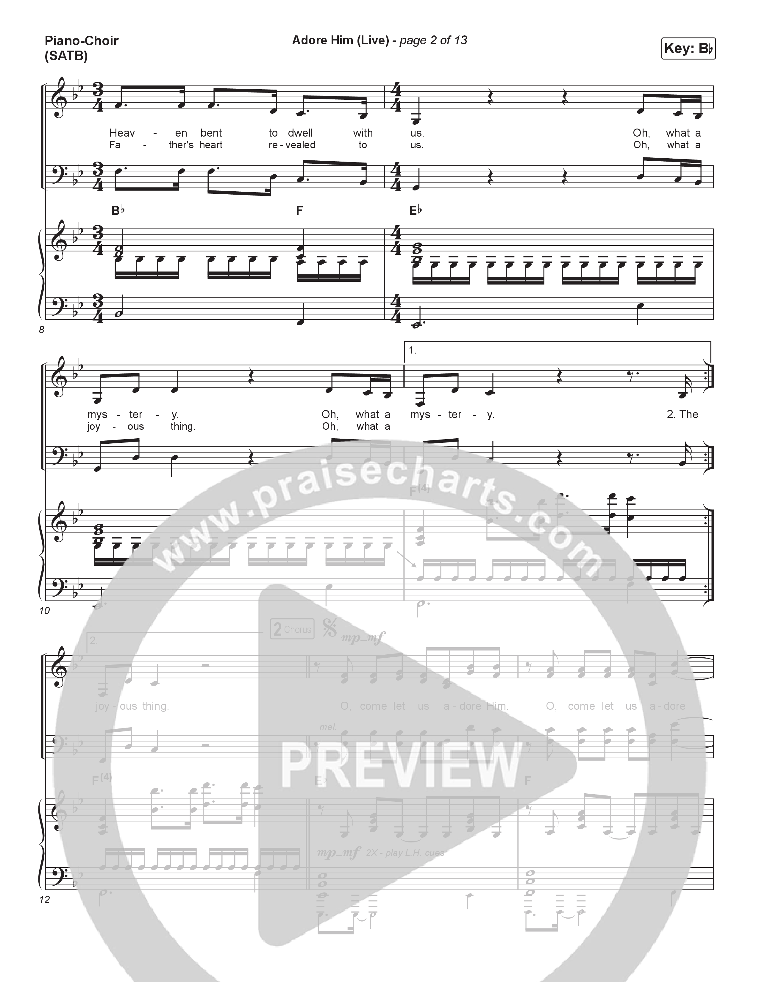 Adore Him (Live At Bethel) Piano/Vocal Pack (The McClures)