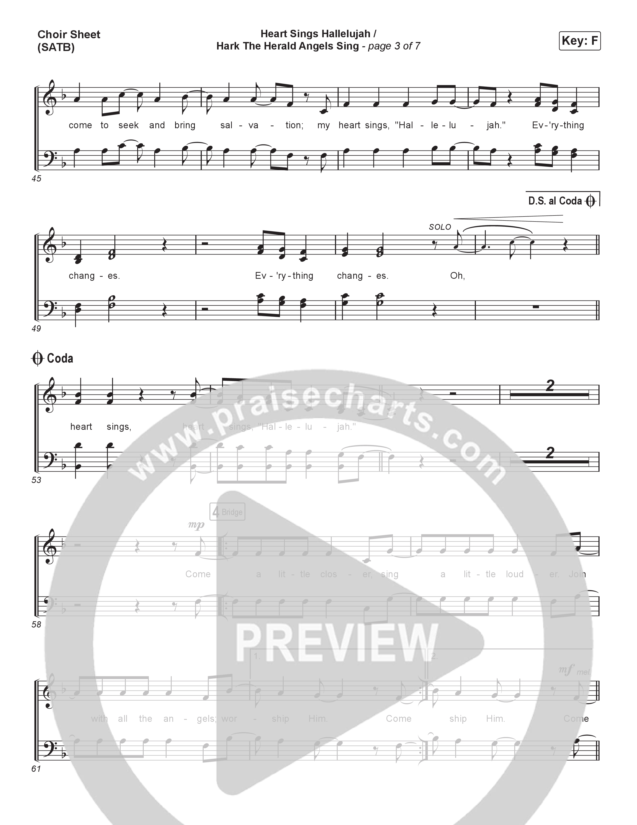 Heart Sings Hallelujah / Hark The Herald Angels Sing (Live At Bethel) Vocal Sheet (SATB) (The McClures)