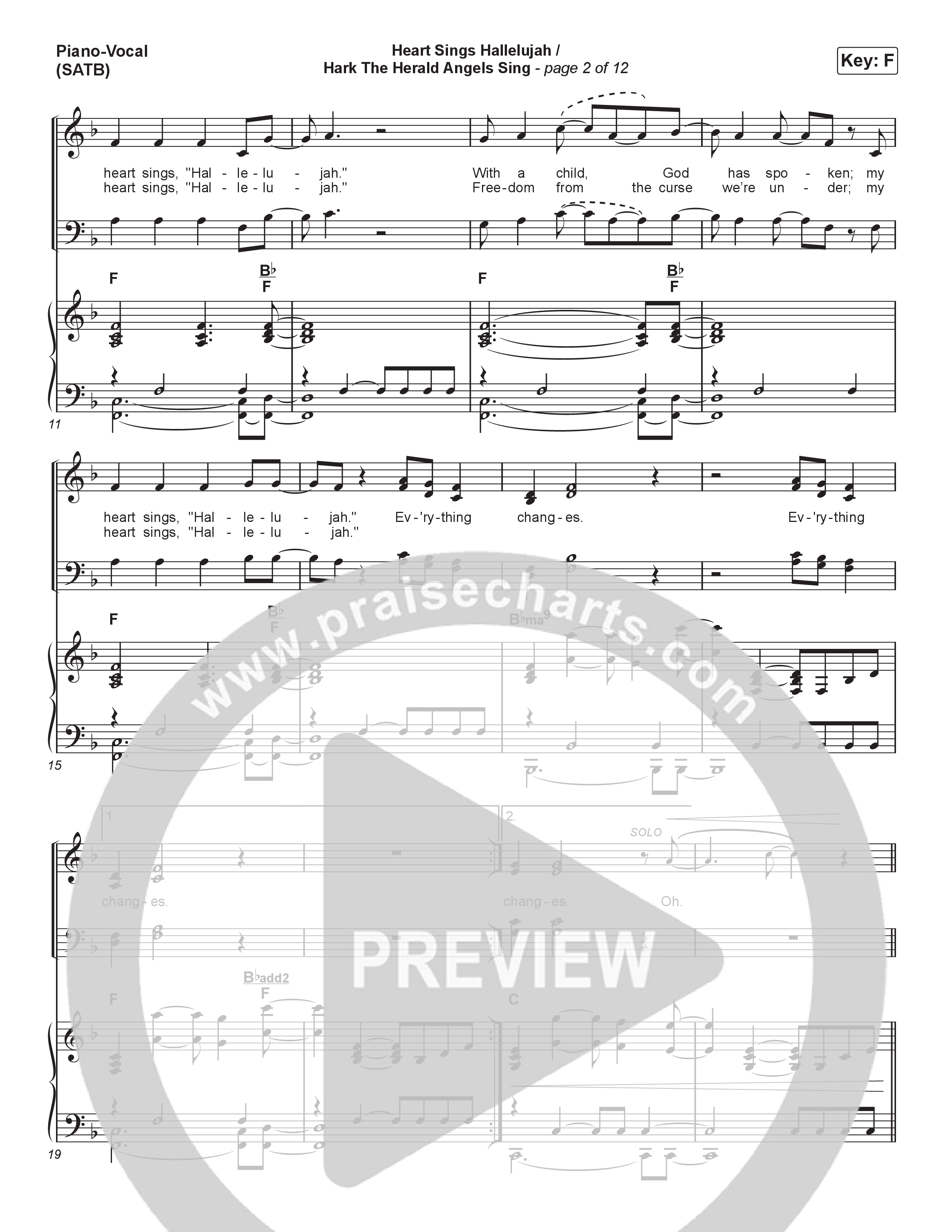 Heart Sings Hallelujah / Hark The Herald Angels Sing (Live At Bethel) Piano/Vocal Pack (The McClures)