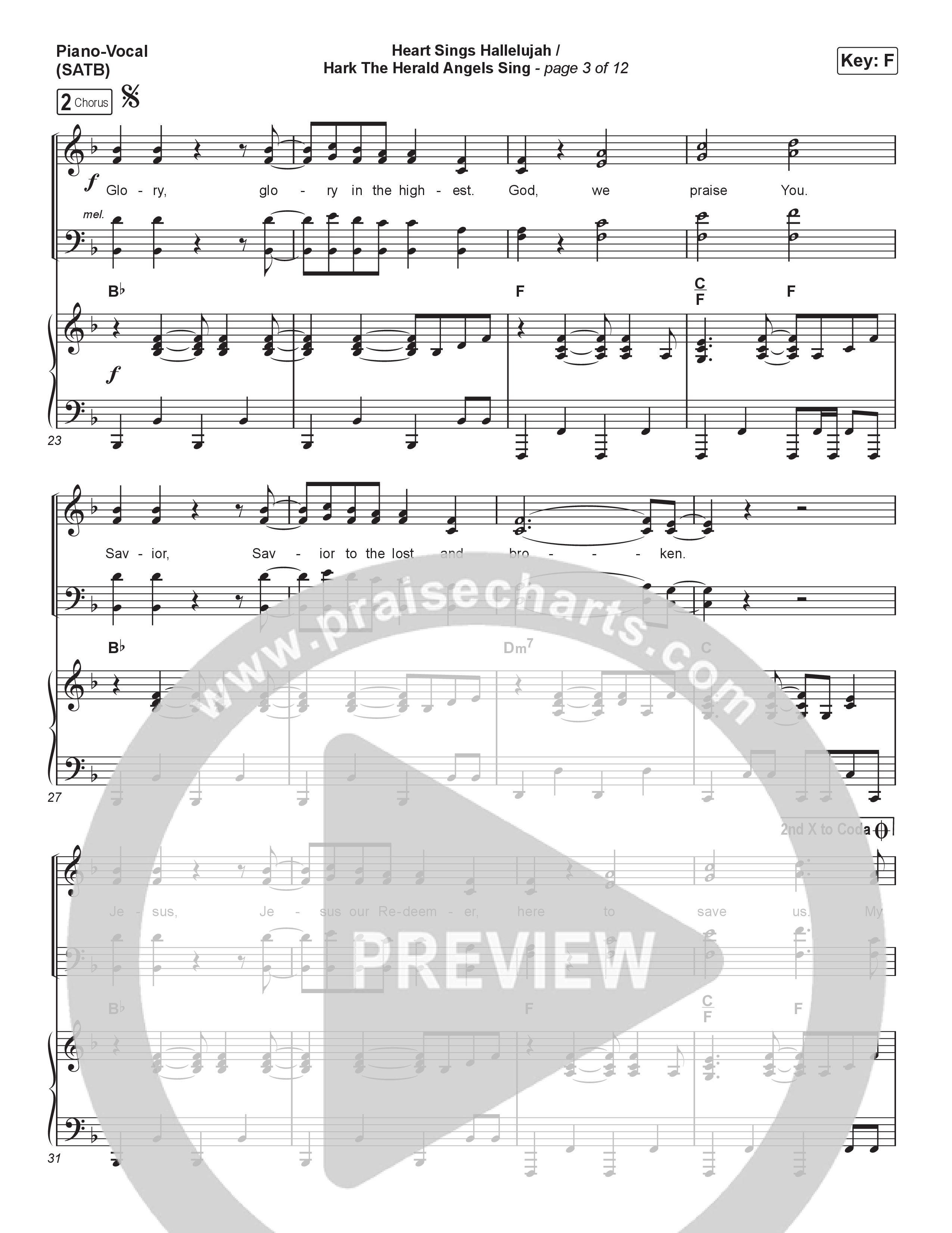 Heart Sings Hallelujah / Hark The Herald Angels Sing (Live At Bethel) Piano/Vocal Pack (The McClures)