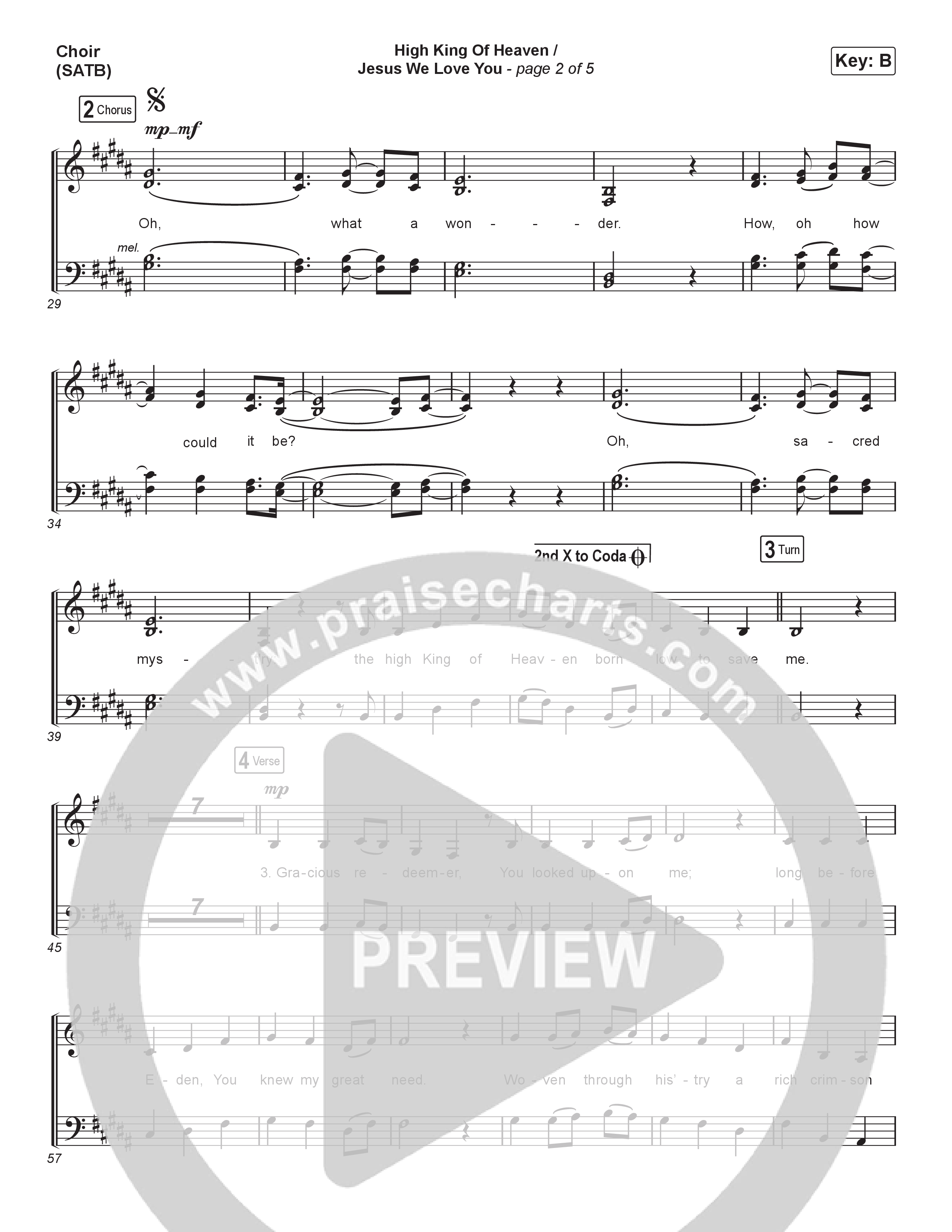 High King Of Heaven / Jesus We Love You (Live At Bethel) Vocal Sheet (SATB) (The McClures)