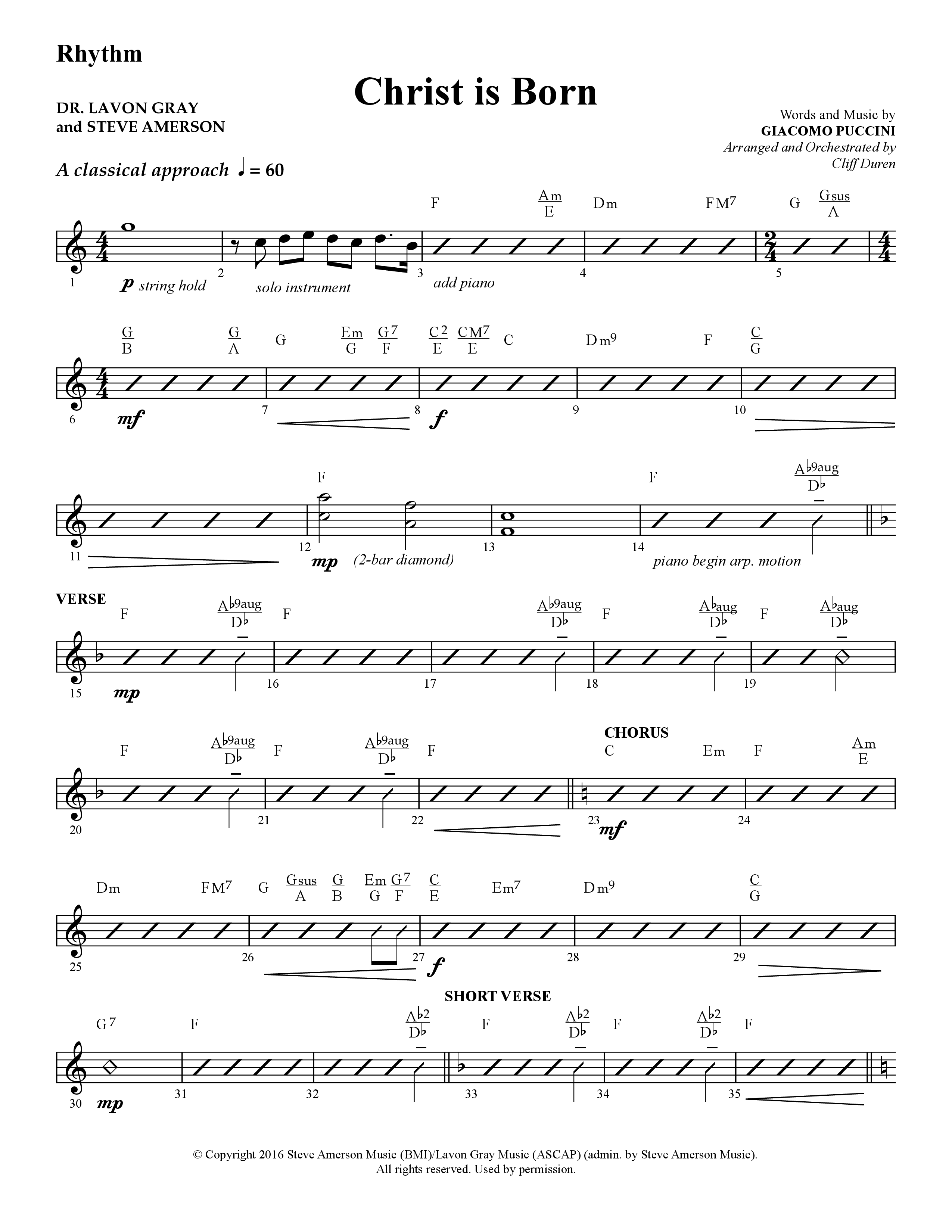 Christ Is Born (Choral Anthem SATB) Rhythm Chart (Lifeway Choral / Arr. Cliff Duren)