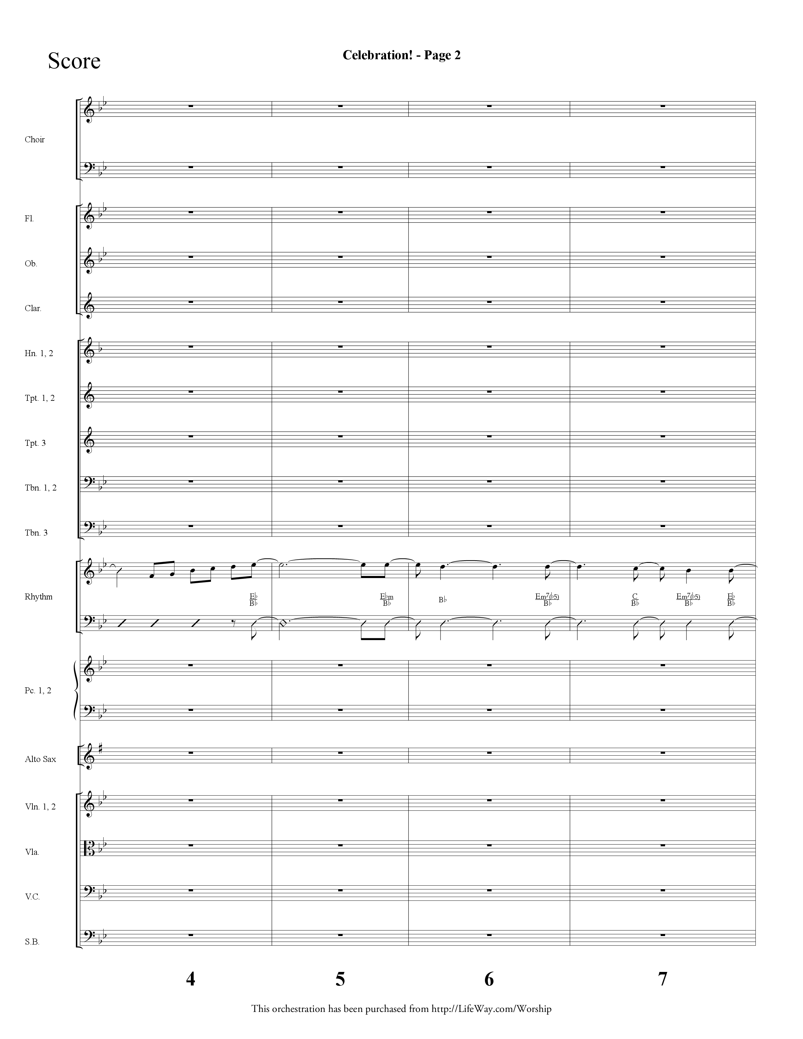 Celebration (Choral Anthem SATB) Orchestration (Lifeway Choral / Arr. Dave Williamson)