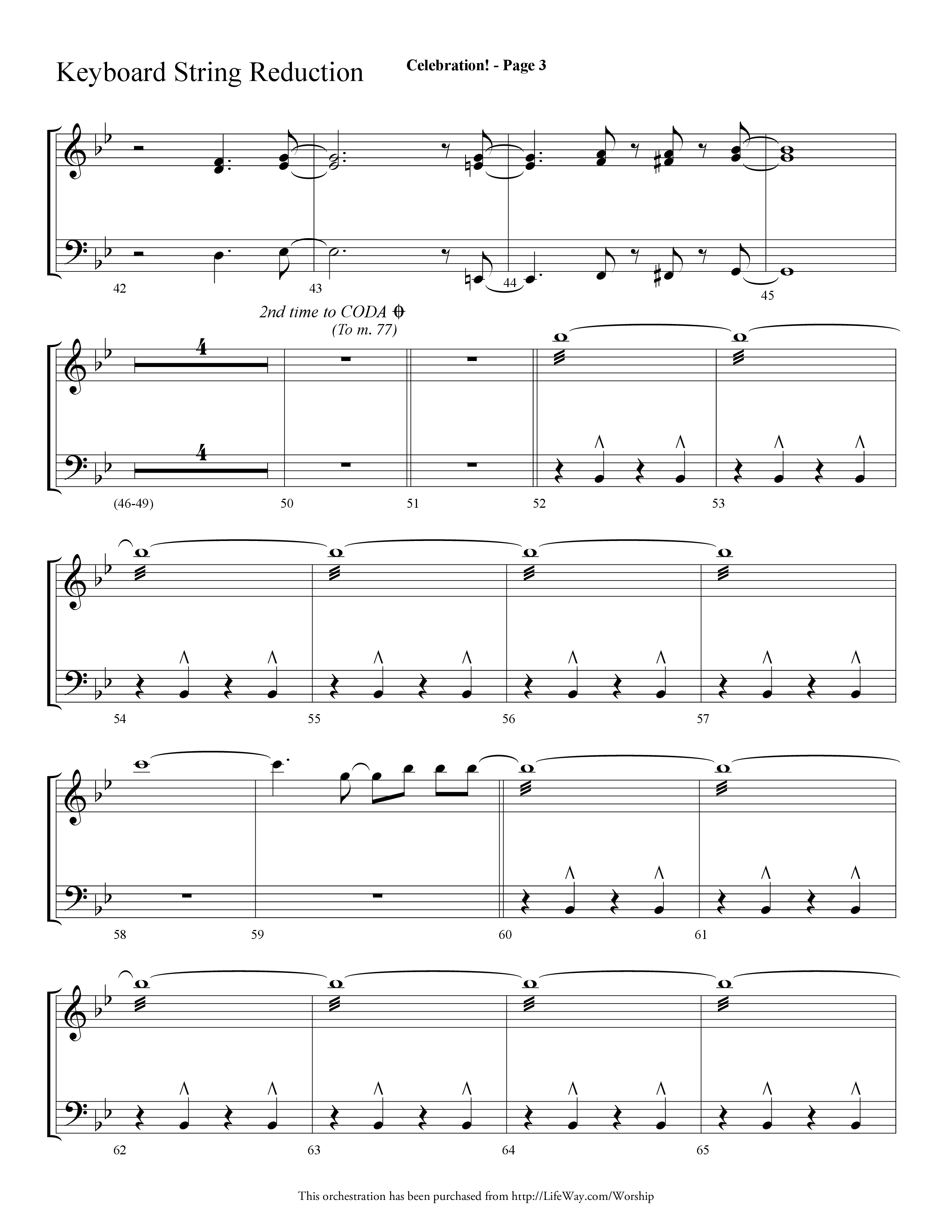 Celebration (Choral Anthem SATB) String Reduction (Lifeway Choral / Arr. Dave Williamson)
