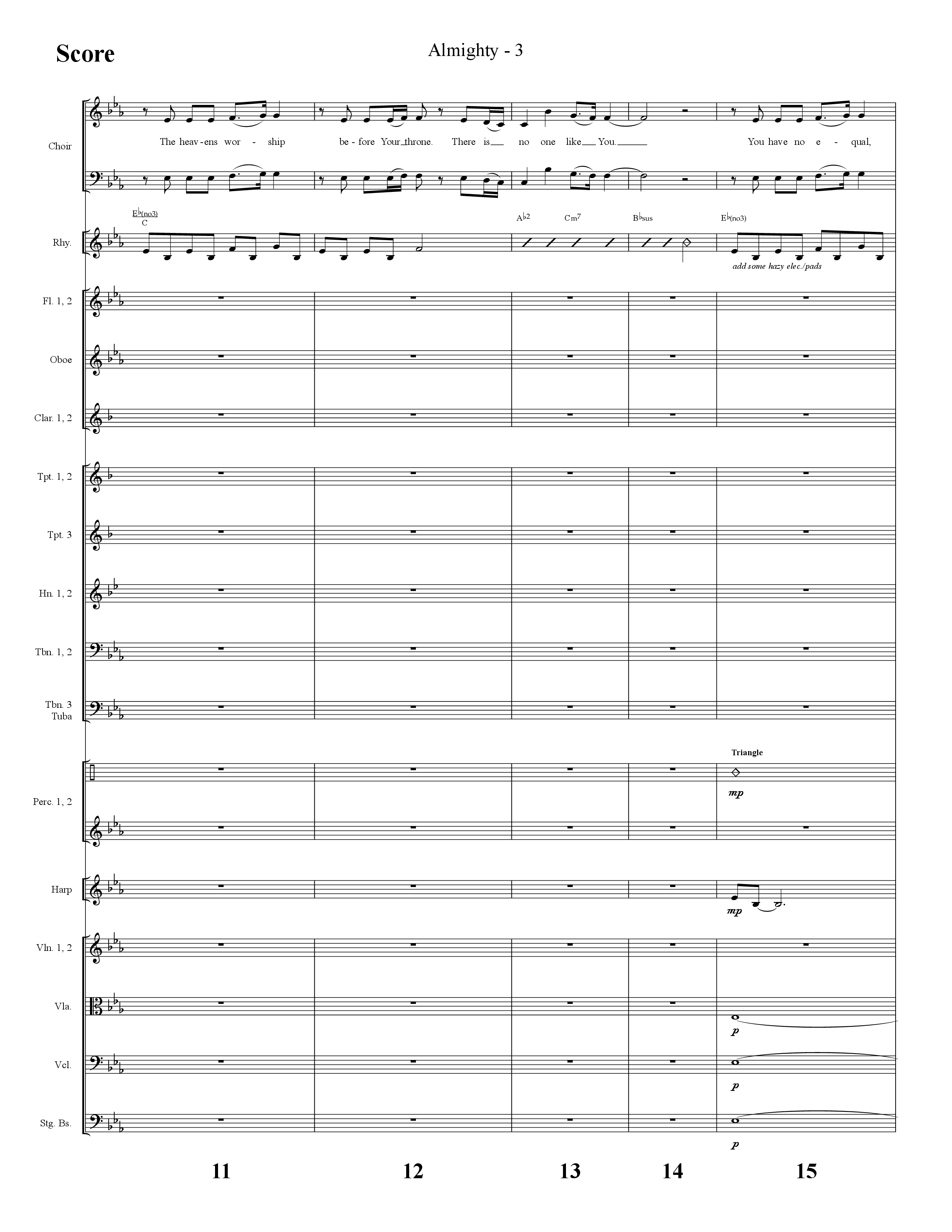 Almighty with Holy Holy Holy (Choral Anthem SATB) Orchestration (Lifeway Choral / Arr. Cliff Duren)