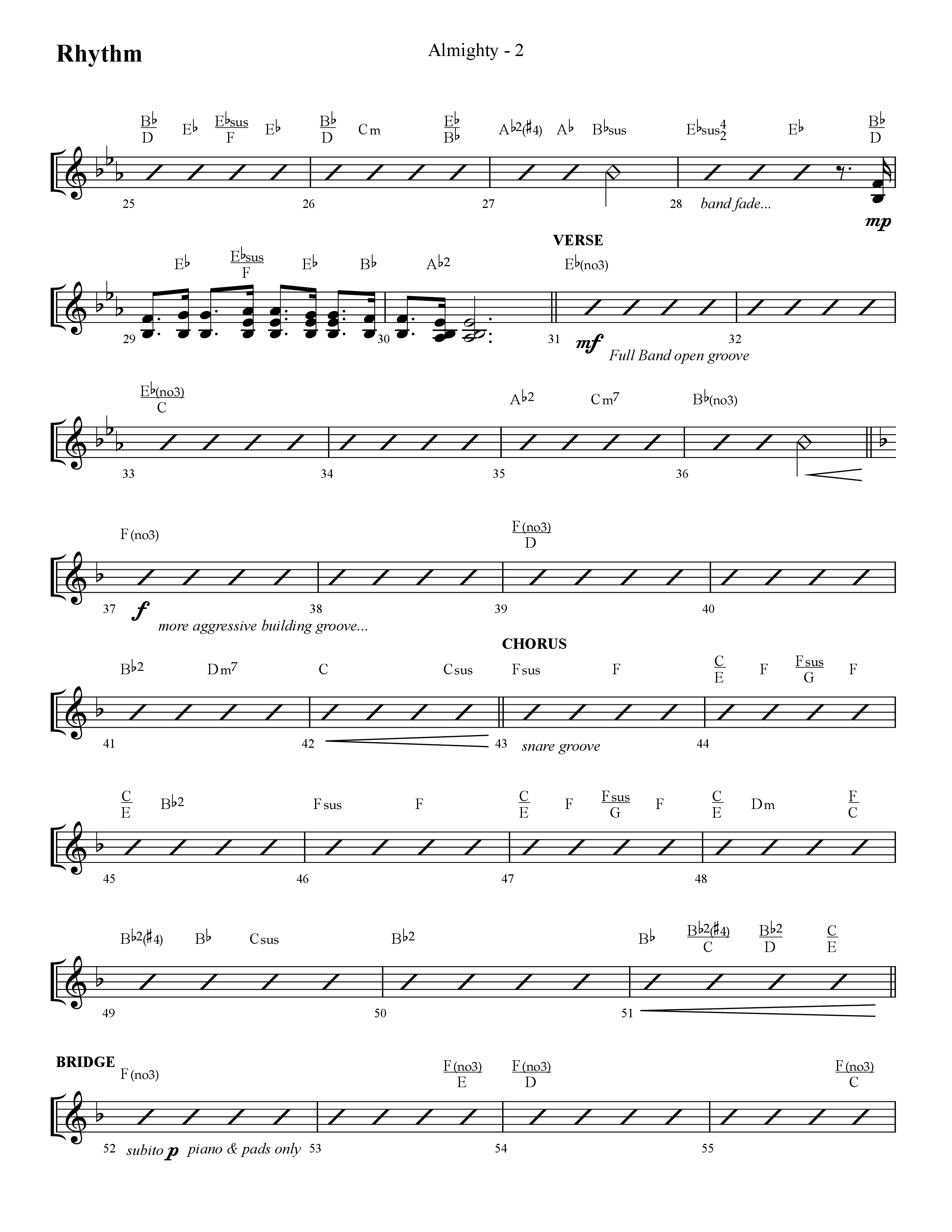 Almighty with Holy Holy Holy (Choral Anthem SATB) Rhythm Chart (Lifeway Choral / Arr. Cliff Duren)