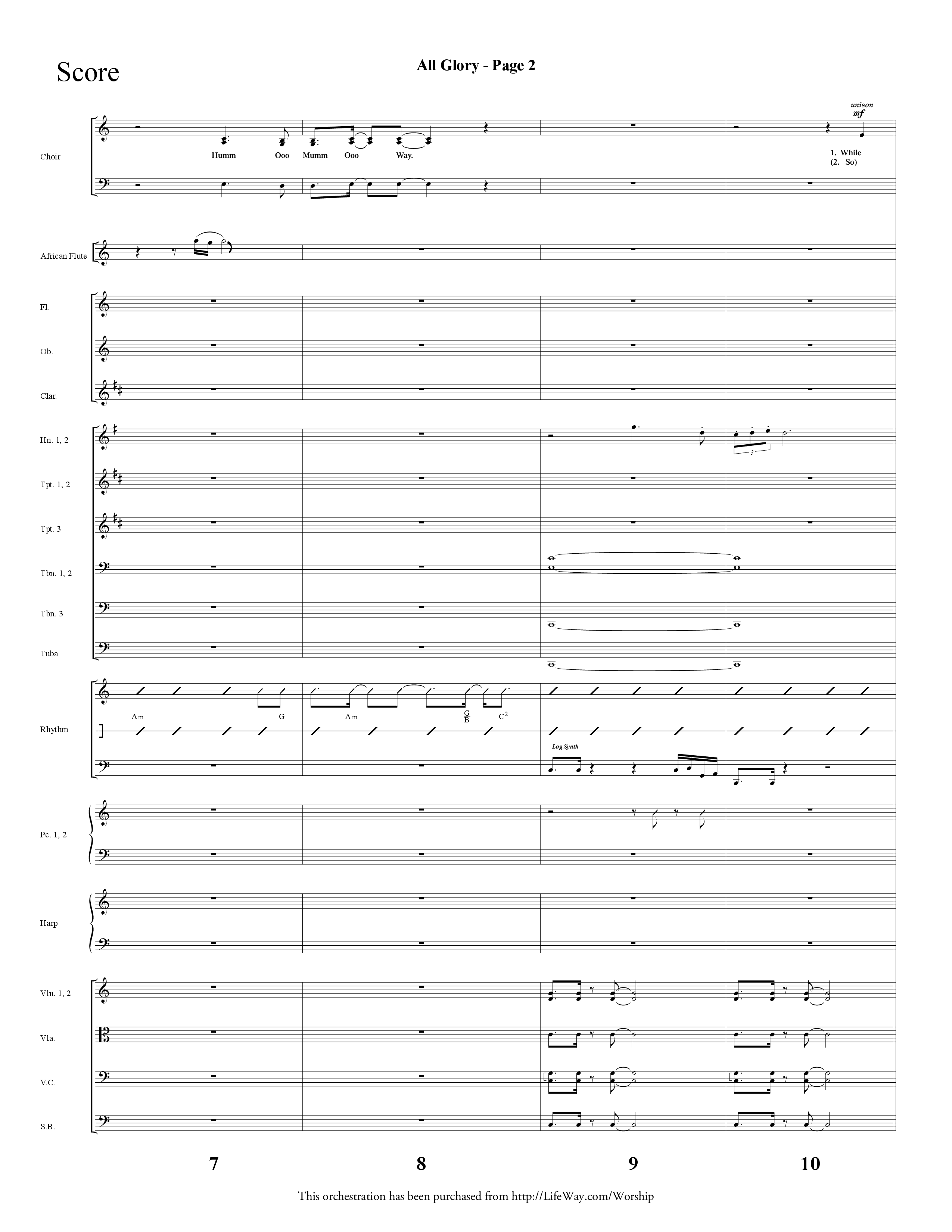 All Glory (Choral Anthem SATB) Orchestration (Lifeway Choral / Arr. Dave Williamson)