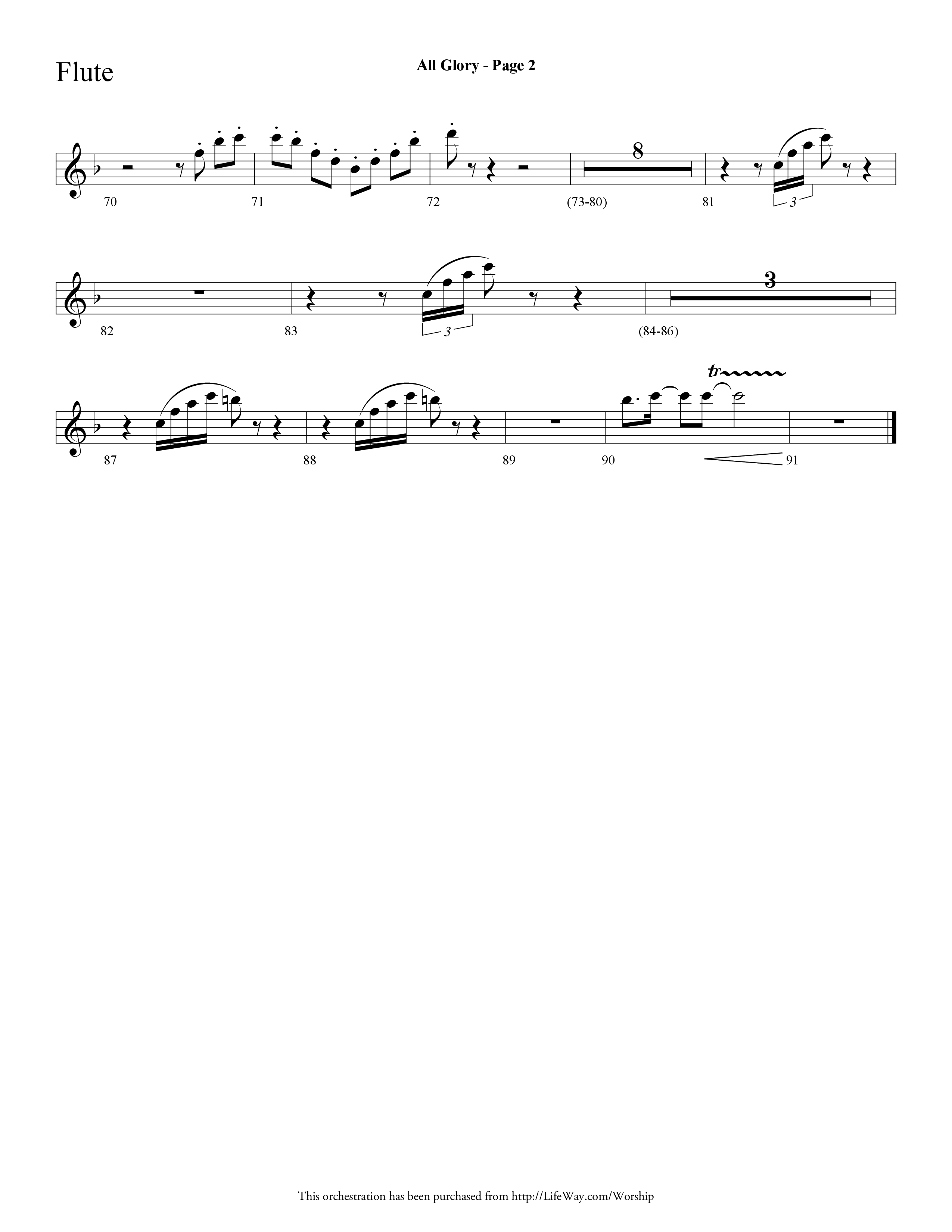 All Glory (Choral Anthem SATB) Flute (Lifeway Choral / Arr. Dave Williamson)
