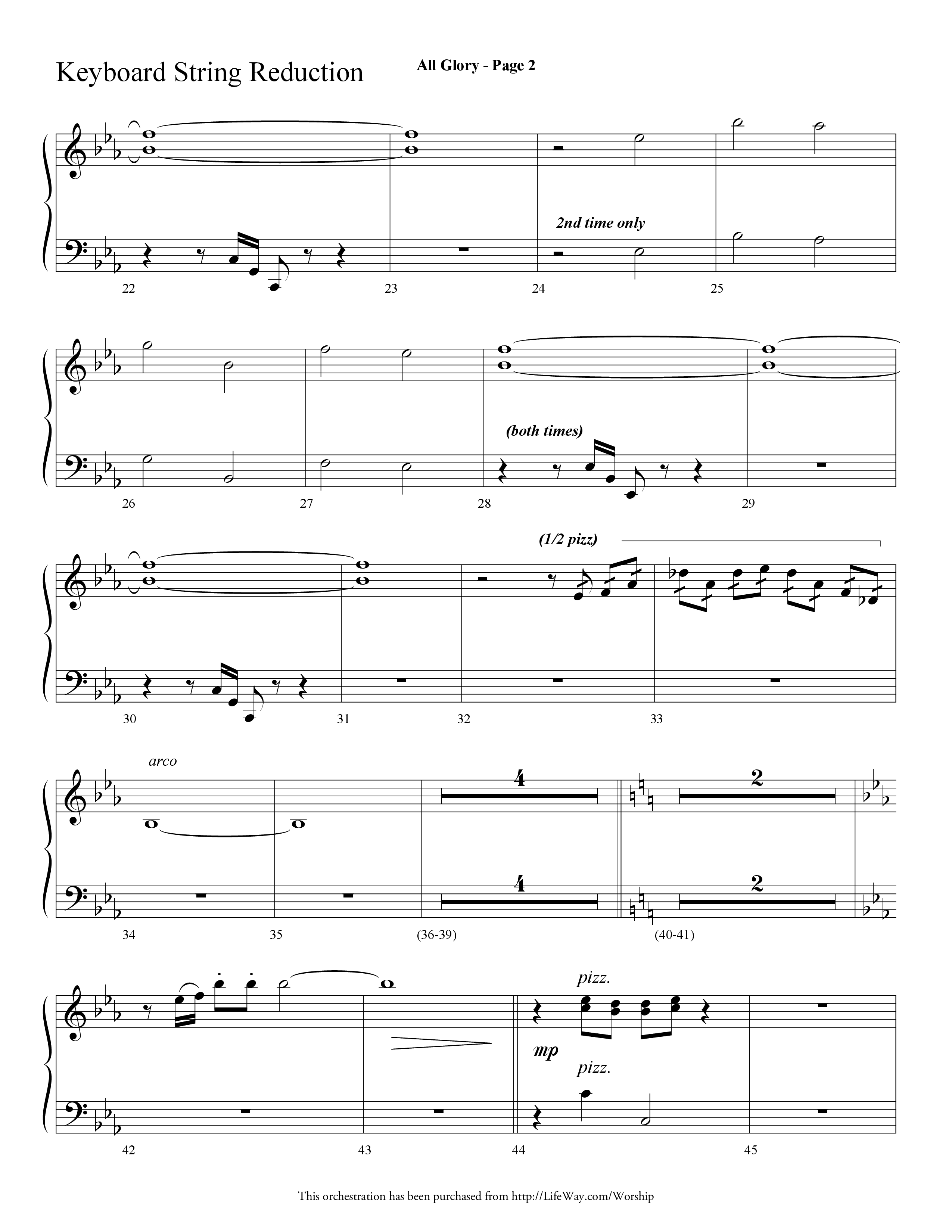 All Glory (Choral Anthem SATB) String Reduction (Lifeway Choral / Arr. Dave Williamson)
