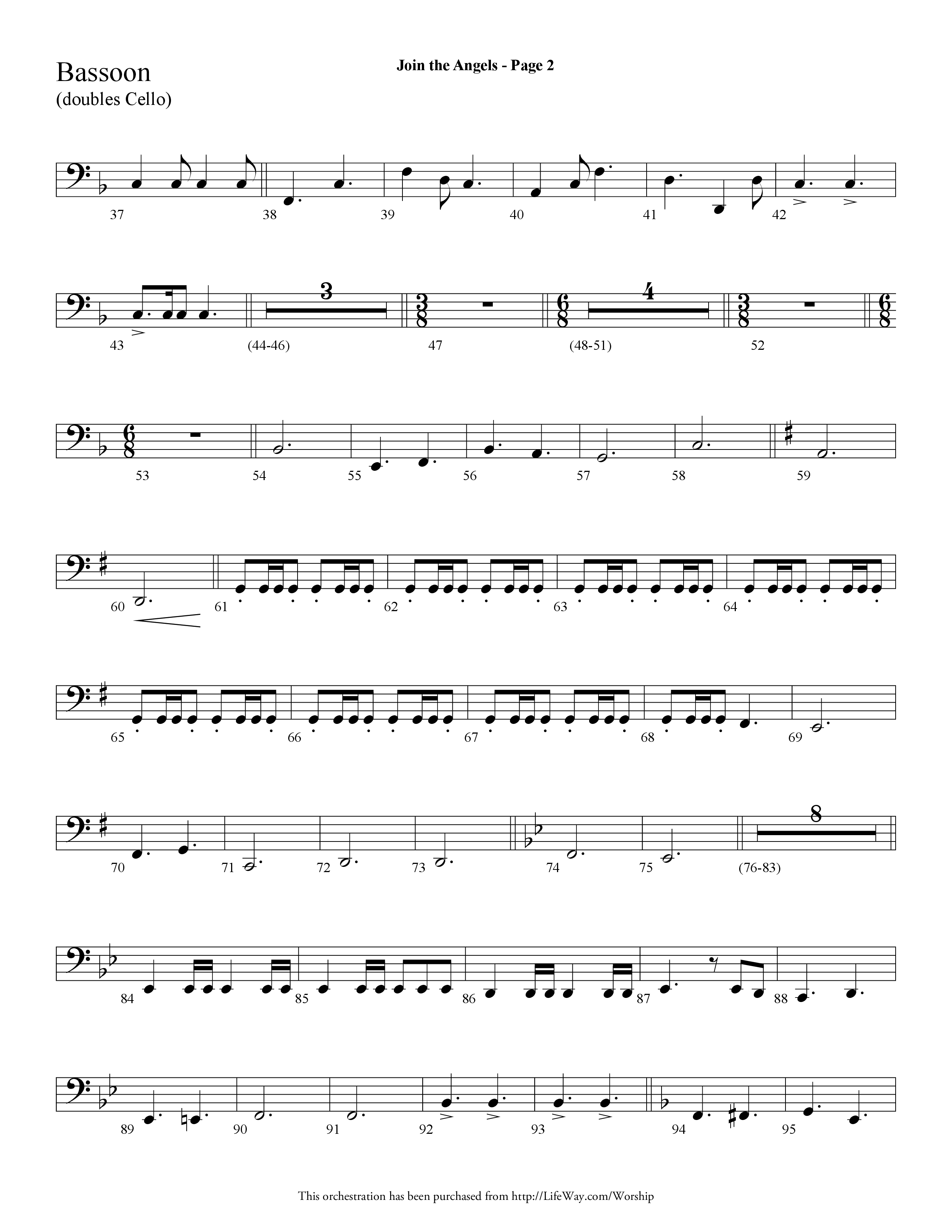 Join the Angels (Choral Anthem SATB) Bassoon (Lifeway Choral / Arr. Dave Williamson)