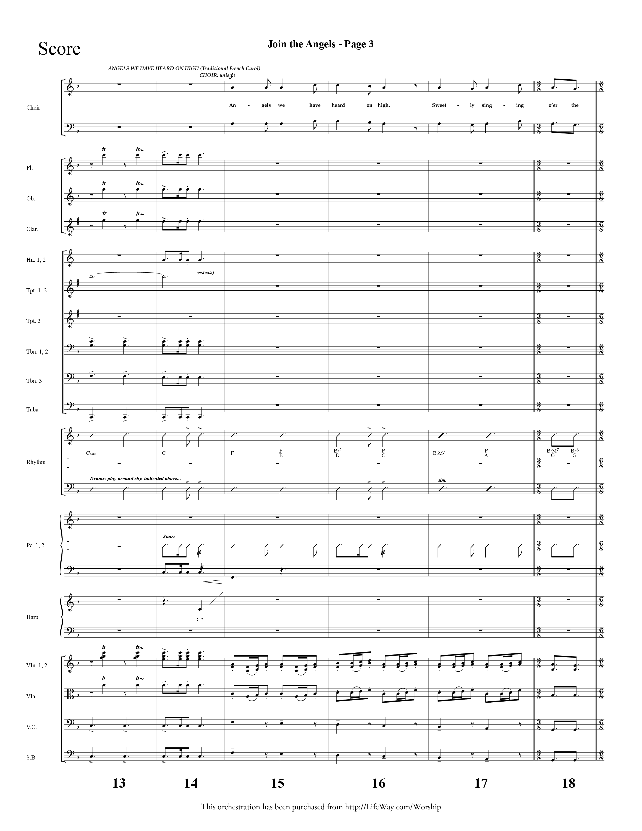 Join the Angels (Choral Anthem SATB) Orchestration (Lifeway Choral / Arr. Dave Williamson)