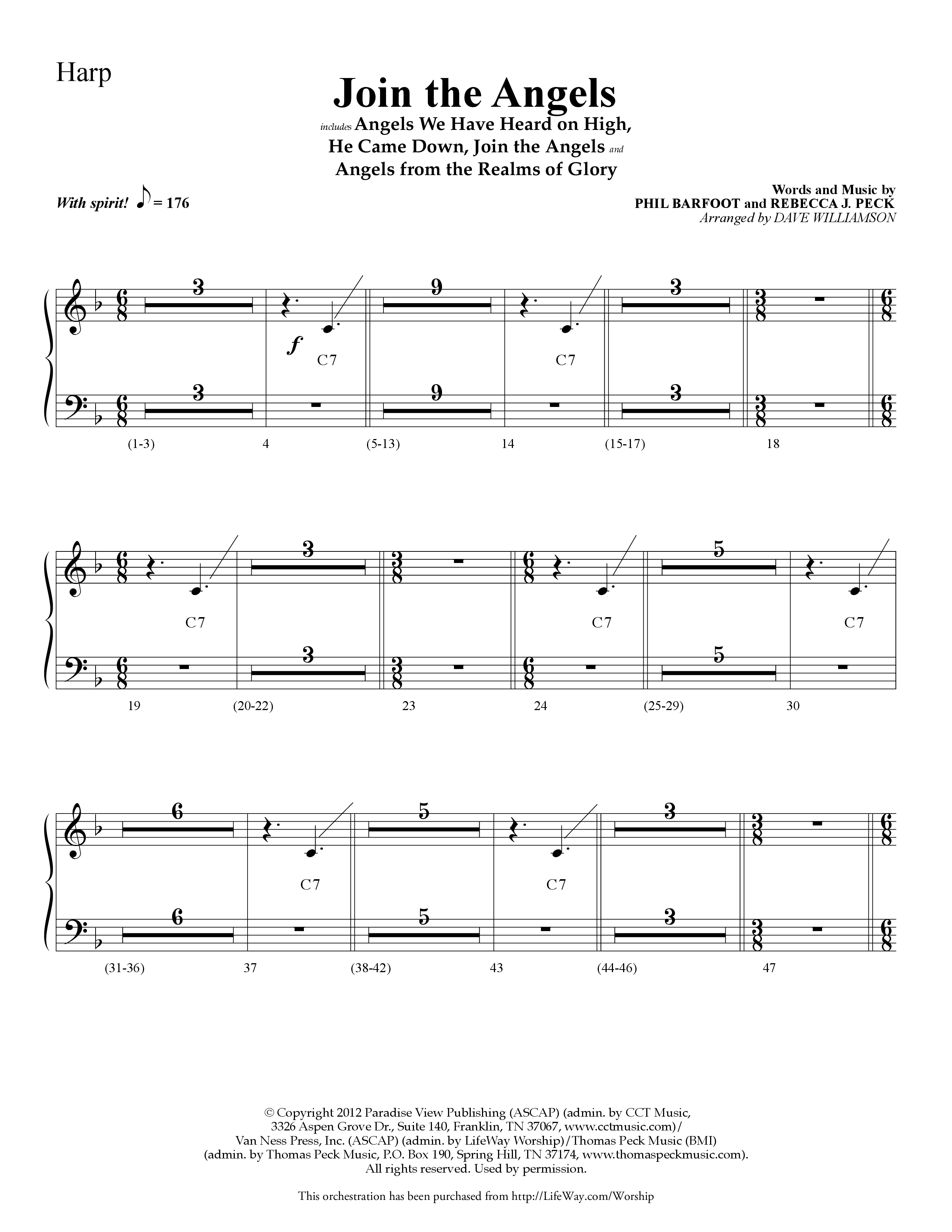 Join the Angels (Choral Anthem SATB) Harp (Lifeway Choral / Arr. Dave Williamson)