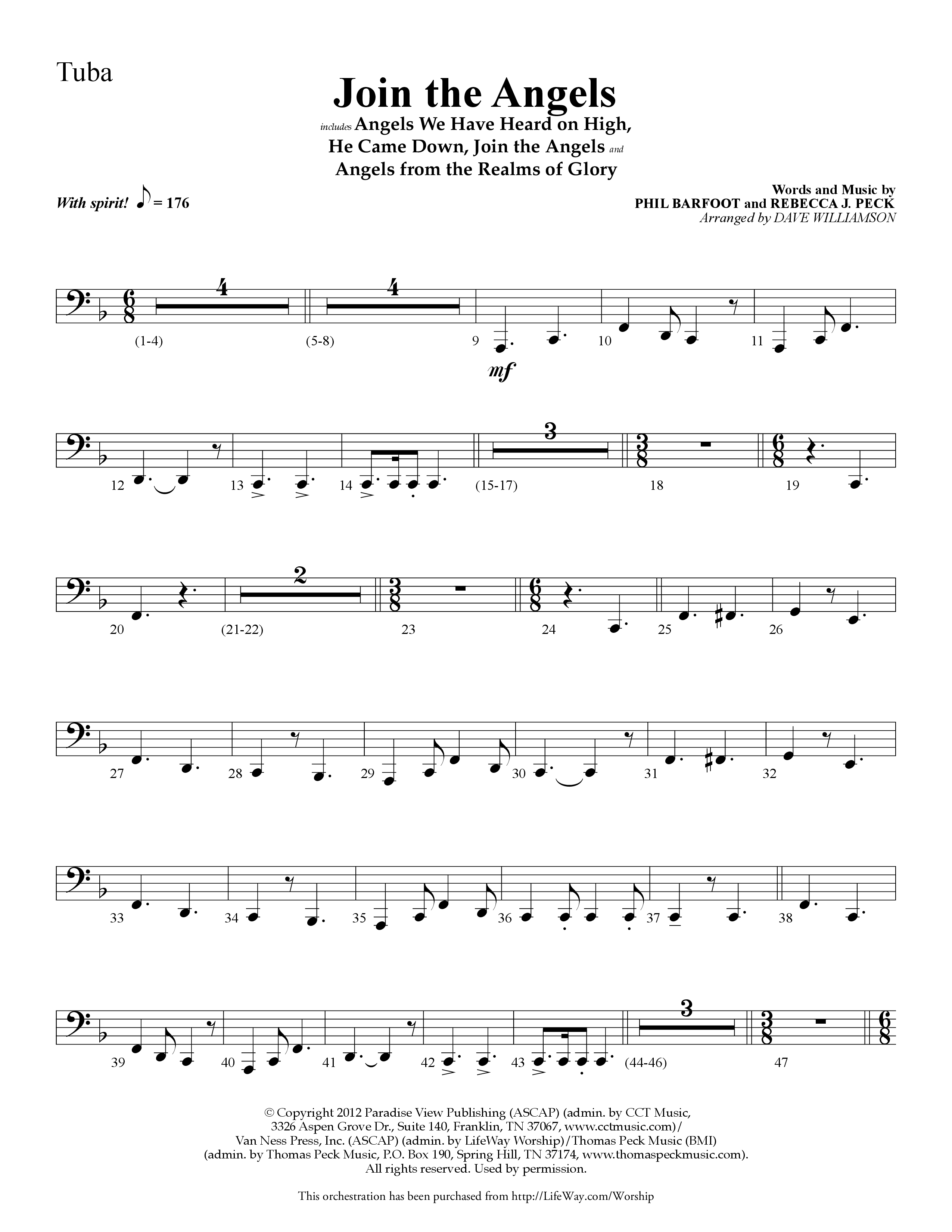 Join the Angels (Choral Anthem SATB) Tuba (Lifeway Choral / Arr. Dave Williamson)