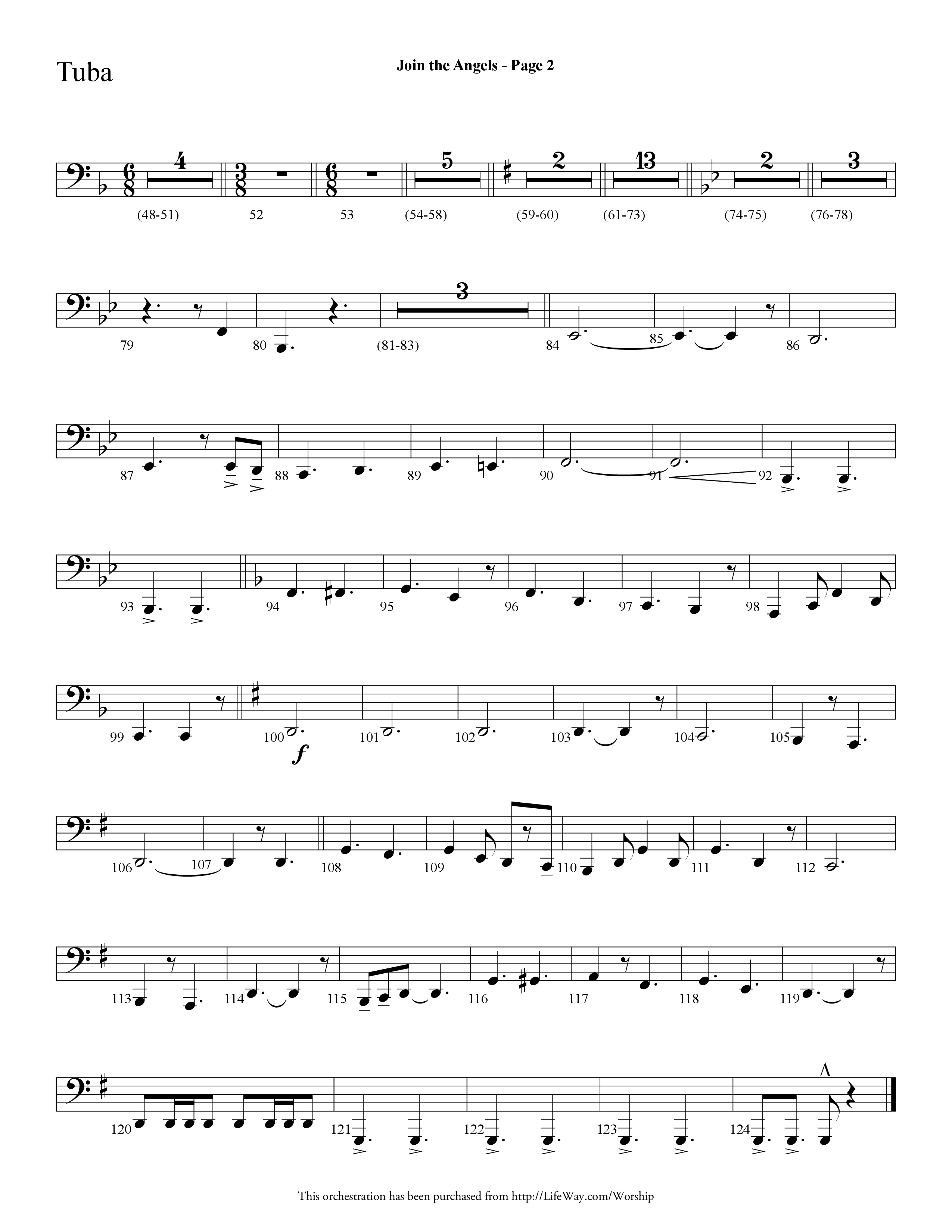 Join the Angels (Choral Anthem SATB) Tuba (Lifeway Choral / Arr. Dave Williamson)