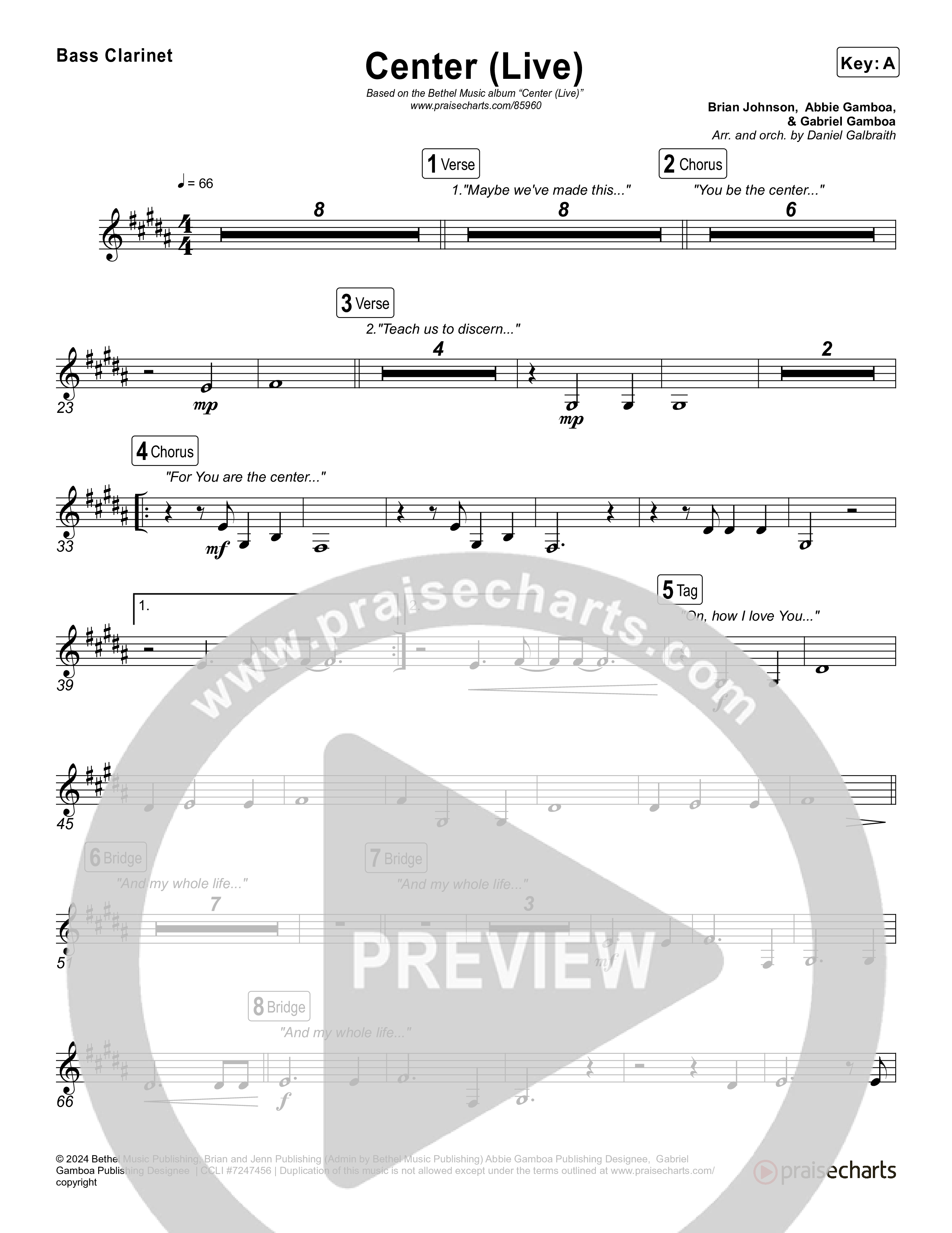 Center (Live) Bass Clarinet (Bethel Music / Abbie Gamboa)