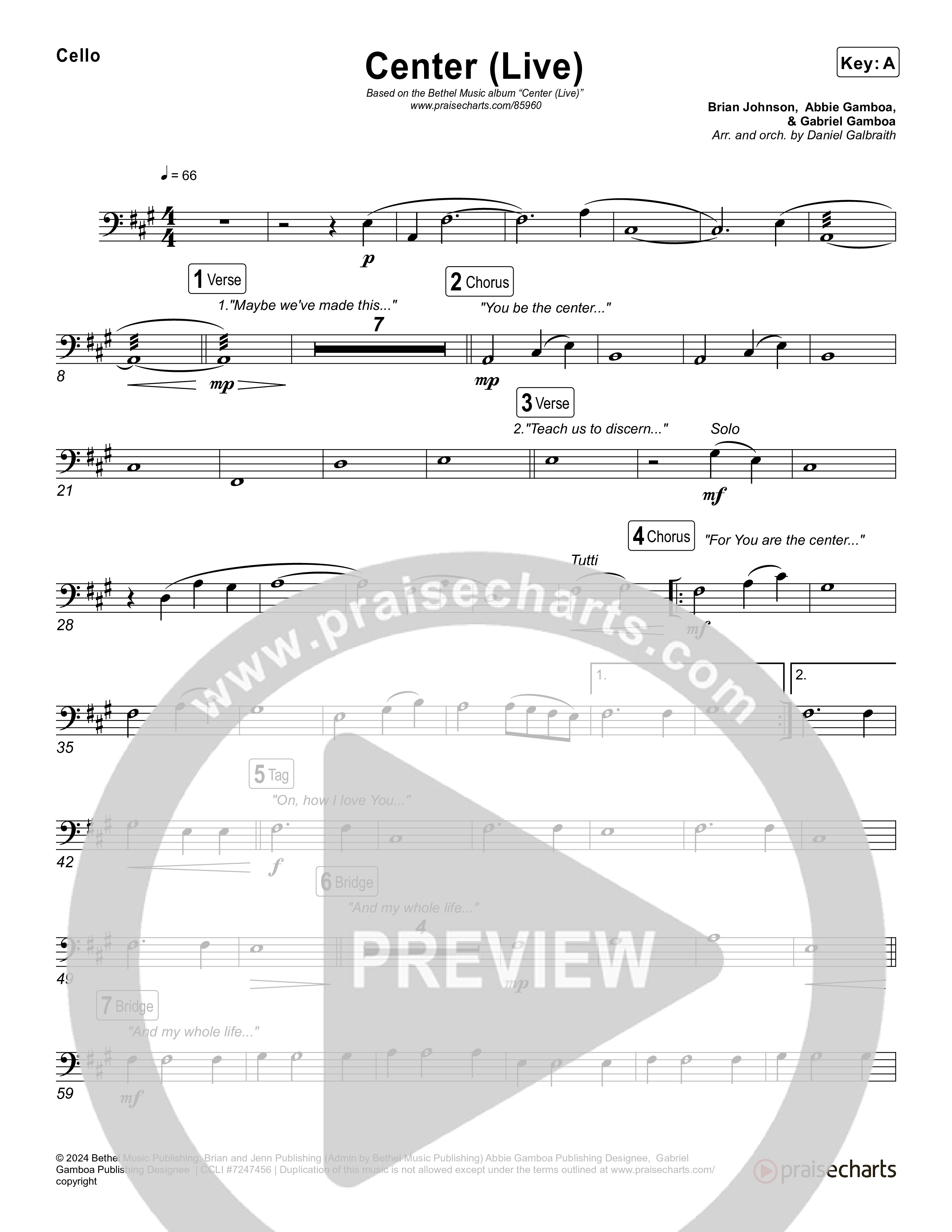 Center (Live) Cello (Bethel Music / Abbie Gamboa)