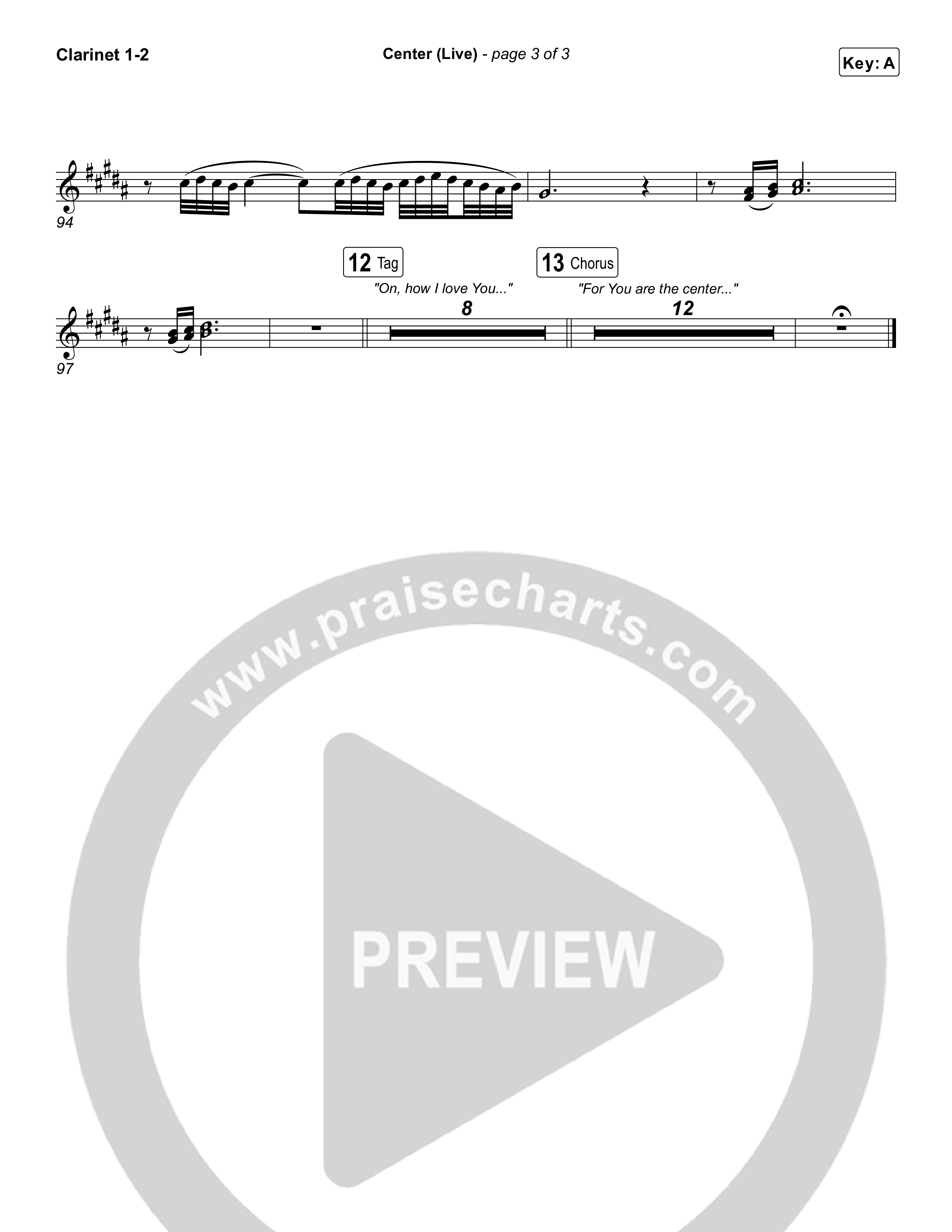 Center (Live) Clarinet 1,2 (Bethel Music / Abbie Gamboa)