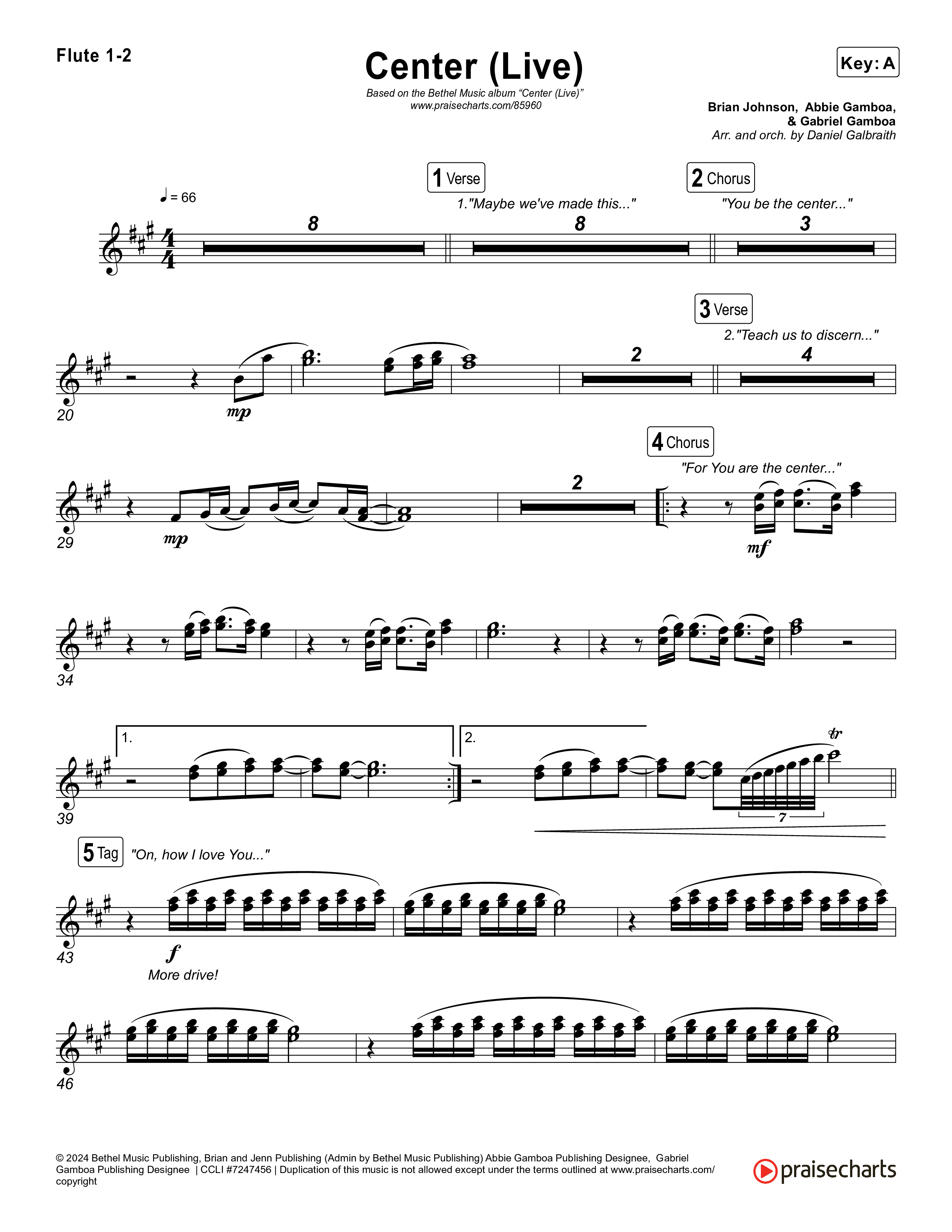 Center (Live) Flute 1,2 (Bethel Music / Abbie Gamboa)