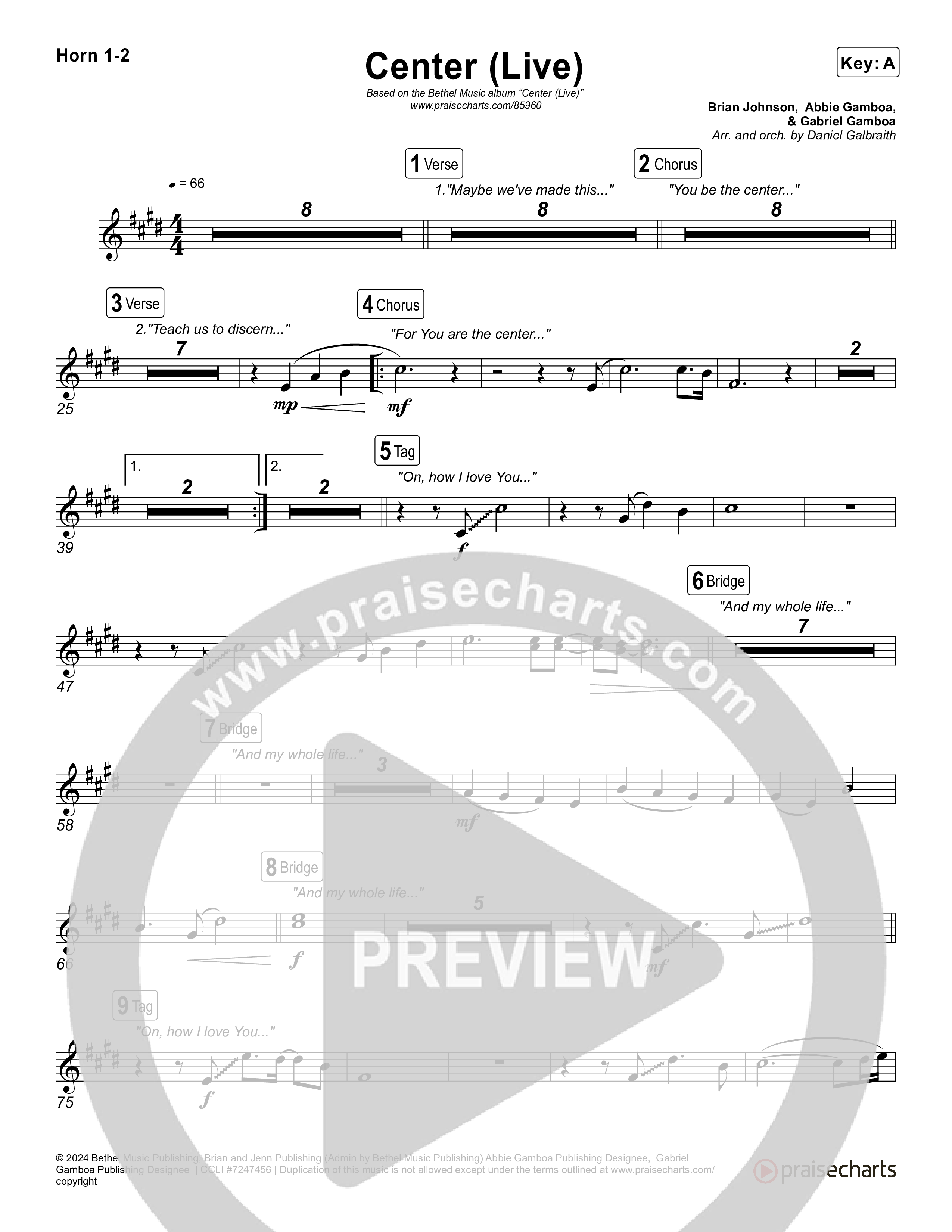 Center (Live) French Horn 1,2 (Bethel Music / Abbie Gamboa)