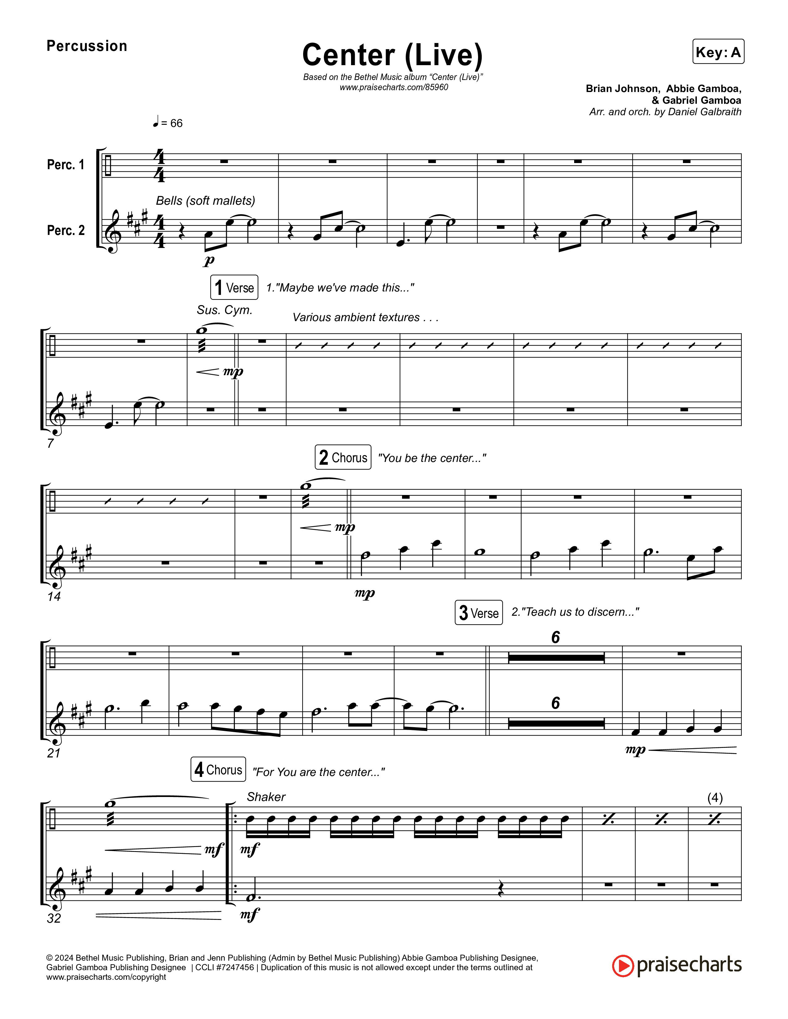 Center (Live) Percussion (Bethel Music / Abbie Gamboa)