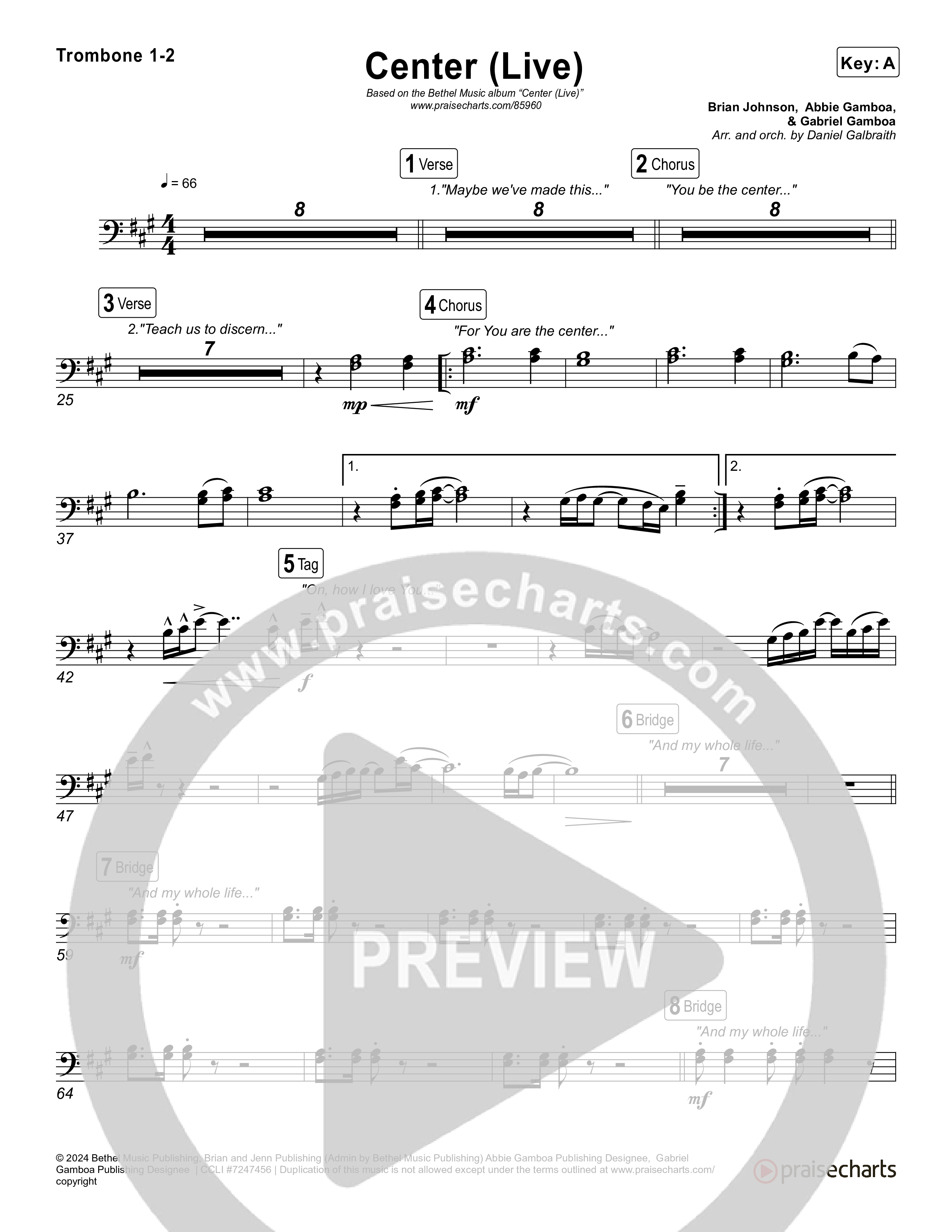 Center (Live) Trombone 1/2 (Bethel Music / Abbie Gamboa)