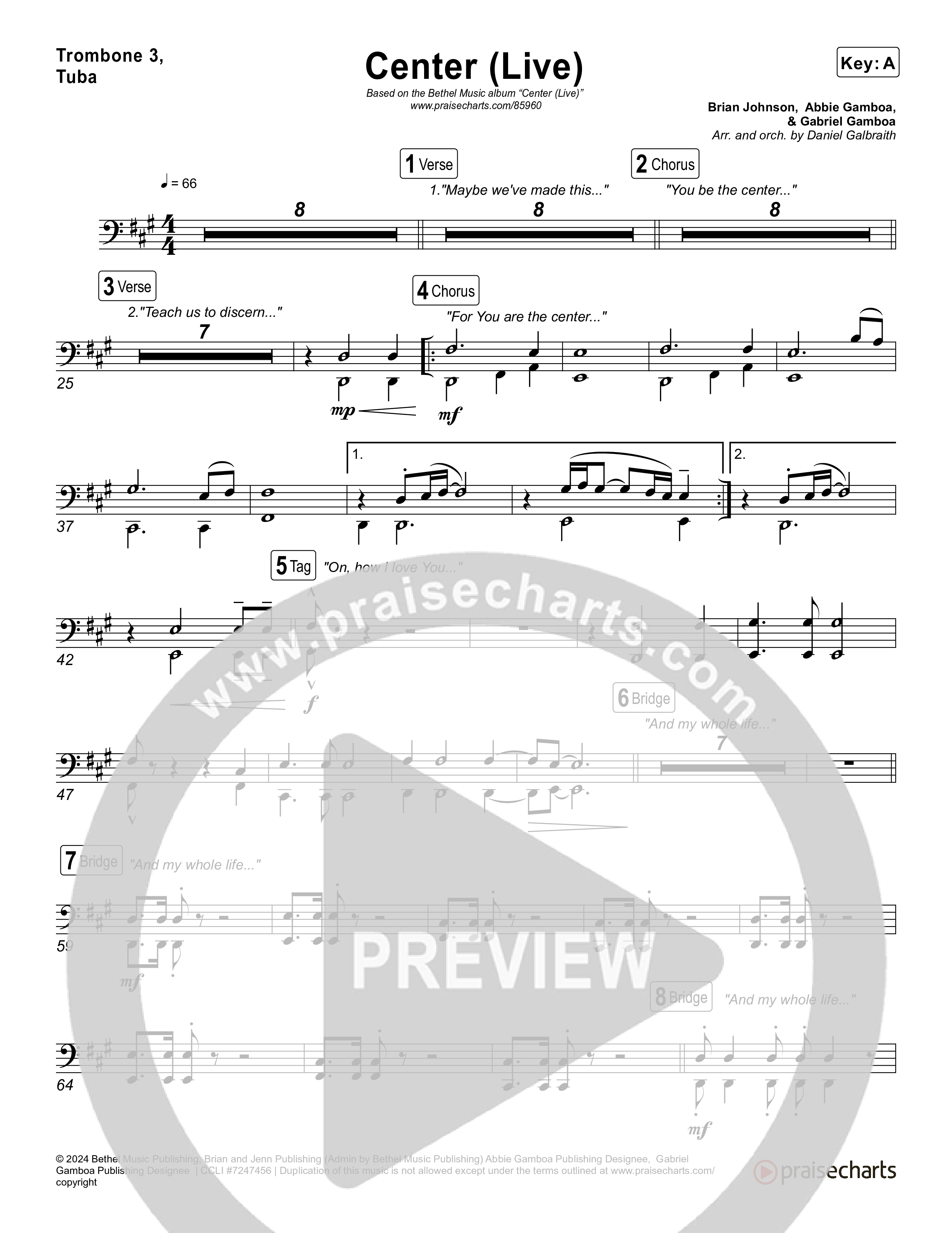 Center (Live) Trombone 1,2 (Bethel Music / Abbie Gamboa)