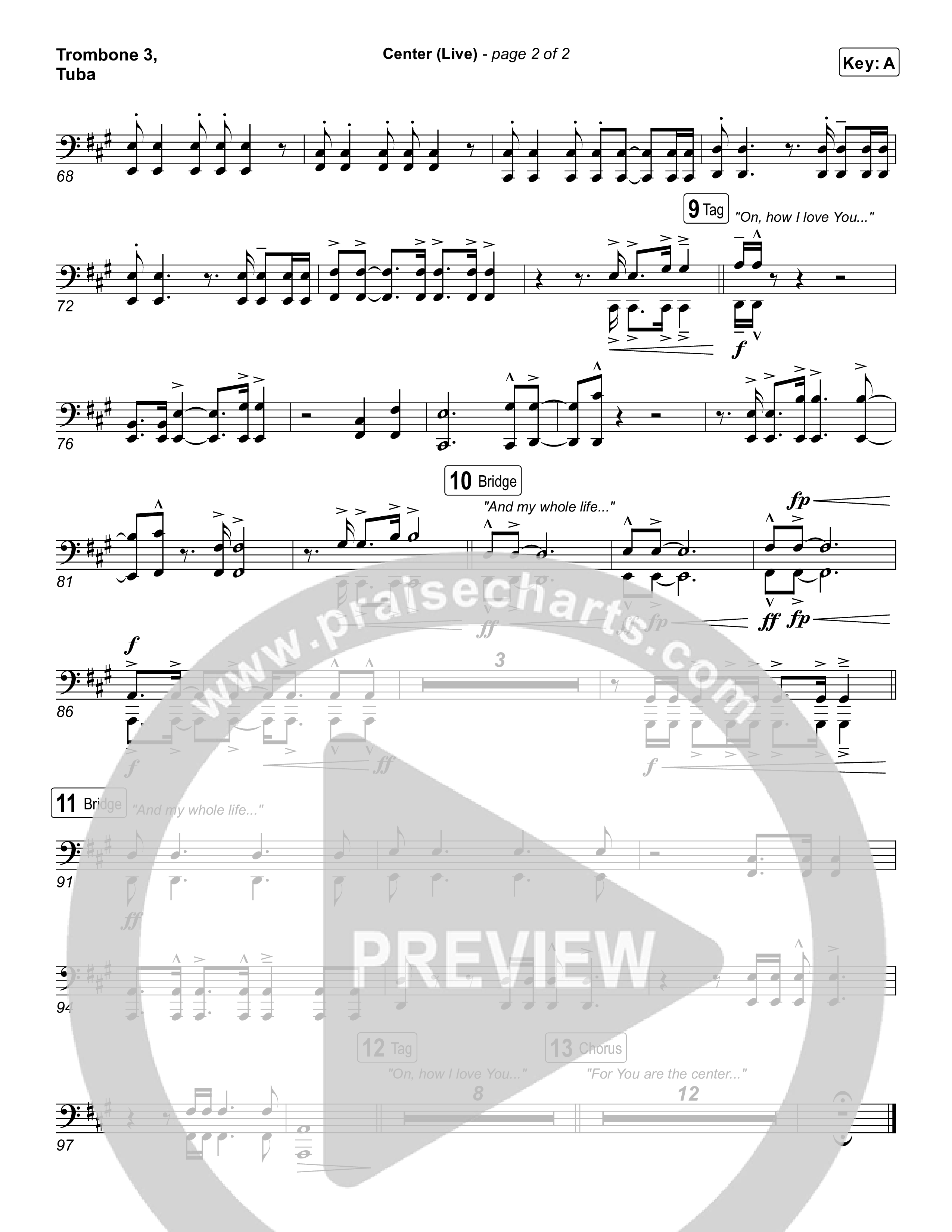 Center (Live) Trombone 3/Tuba (Bethel Music / Abbie Gamboa)