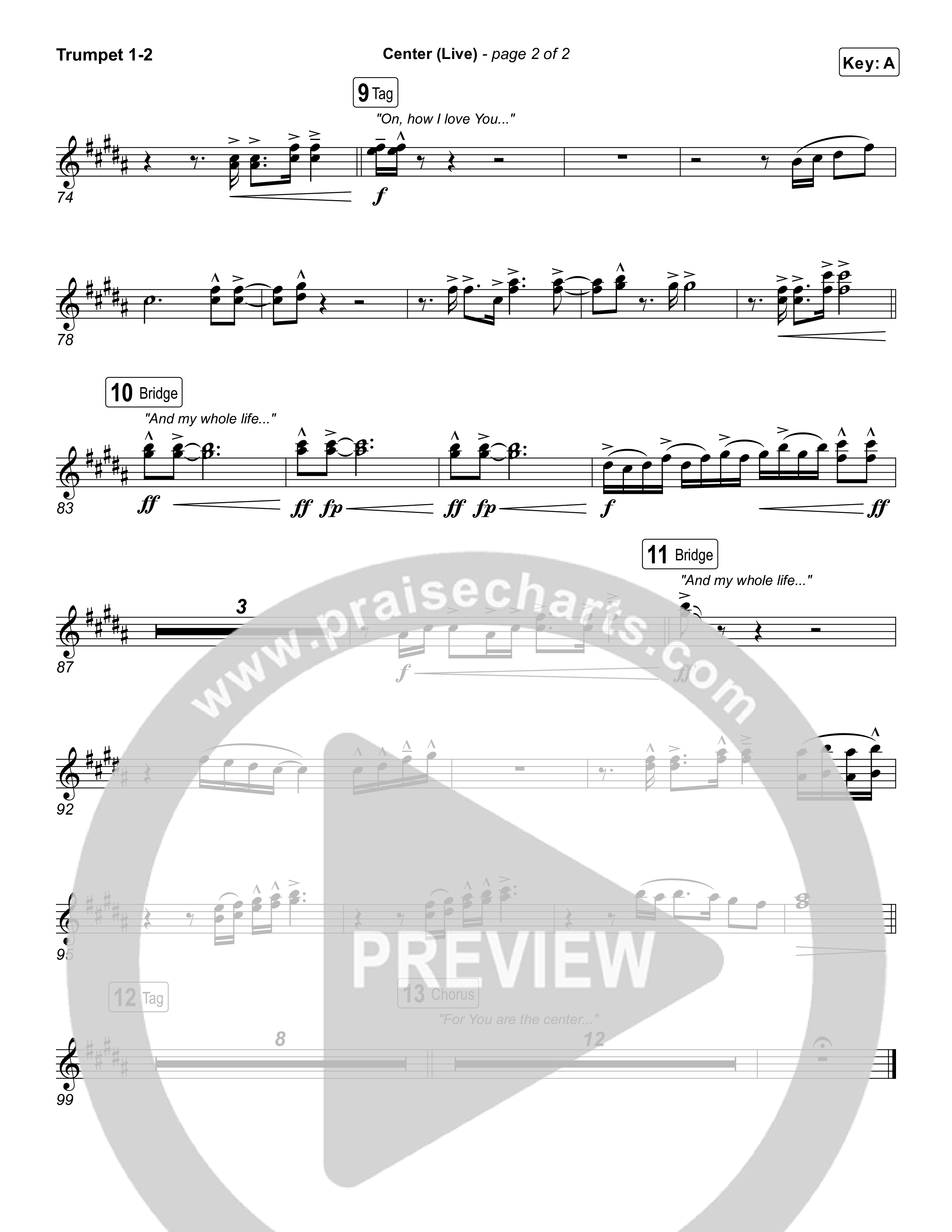 Center (Live) Trumpet 1,2 (Bethel Music / Abbie Gamboa)