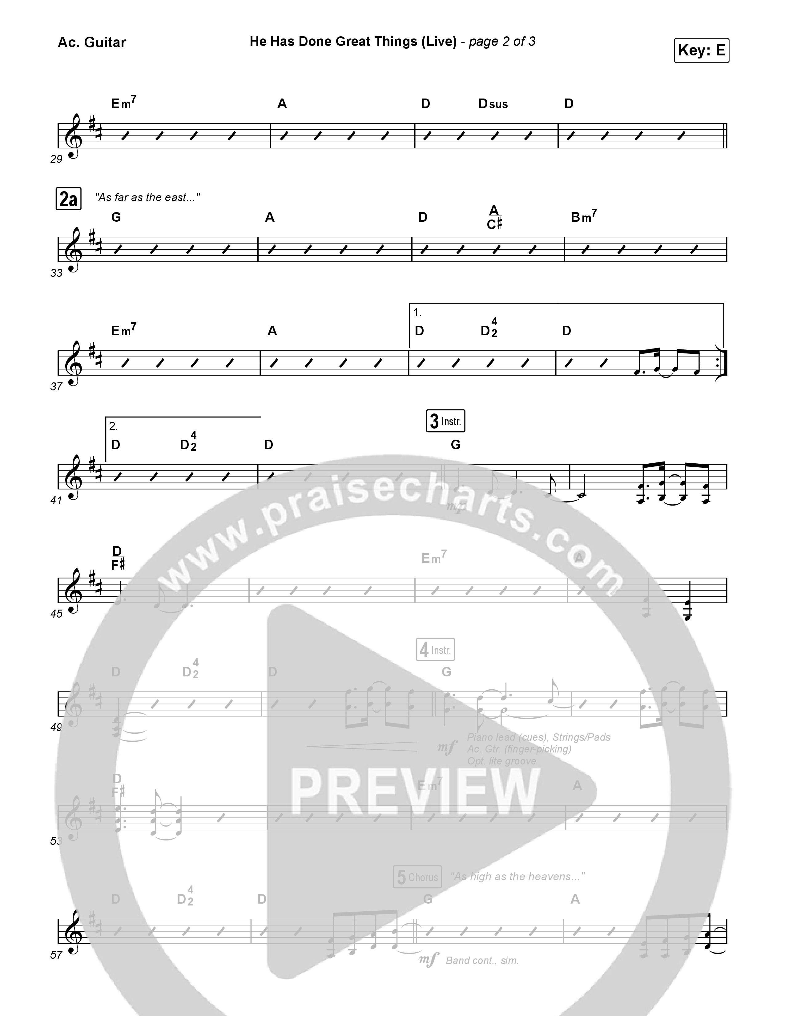 He Has Done Great Things (Live) Acoustic Guitar (Bethel Music / Brian Johnson)