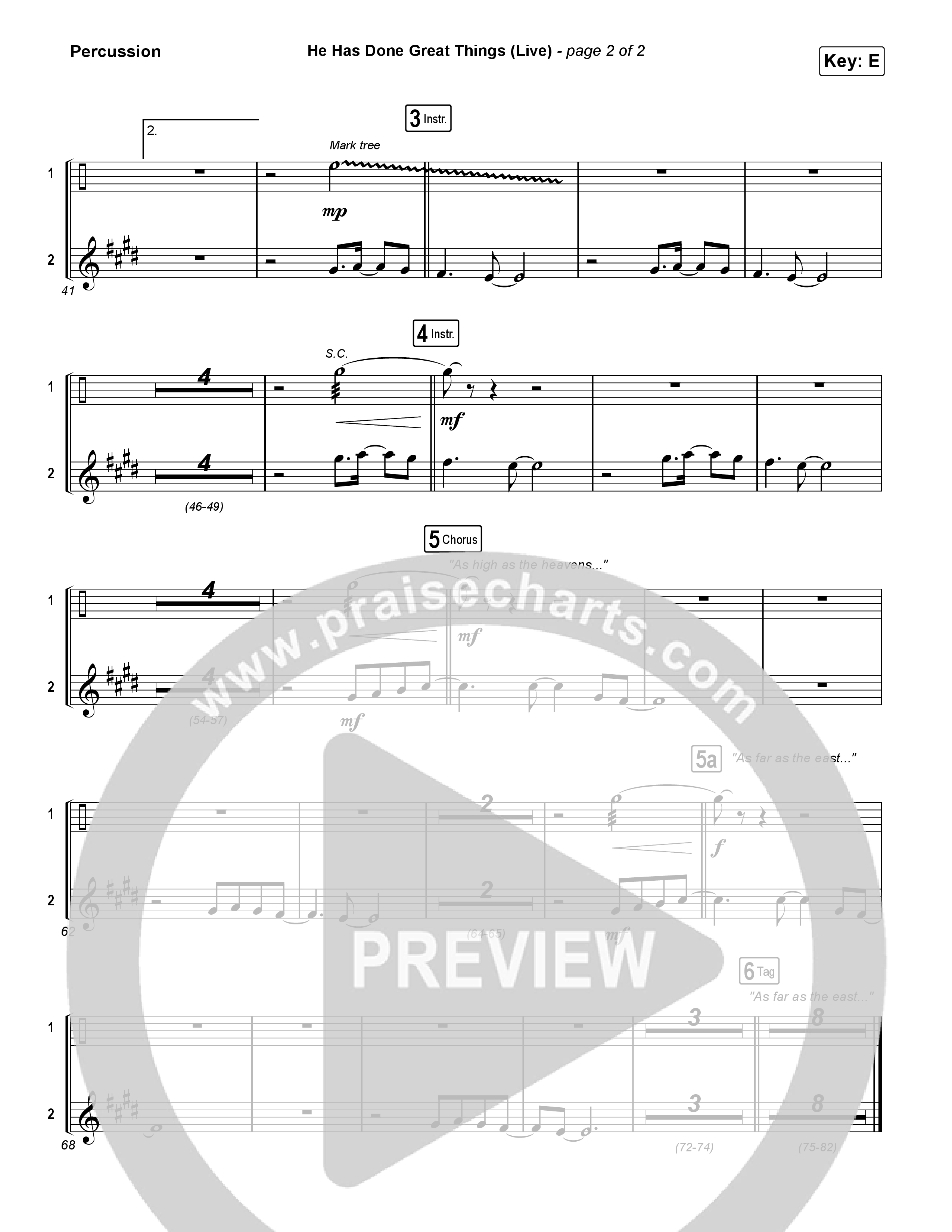 He Has Done Great Things (Live) Percussion (Bethel Music / Brian Johnson)