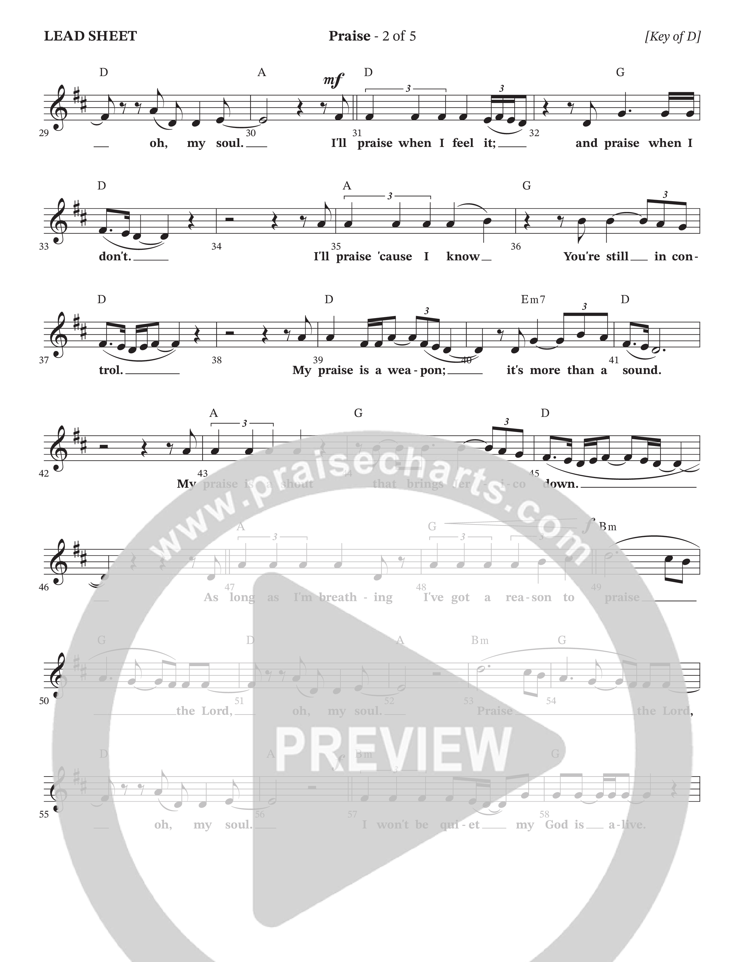 Praise Lead Sheet Melody (TaRanda Greene / Jason Hoard)