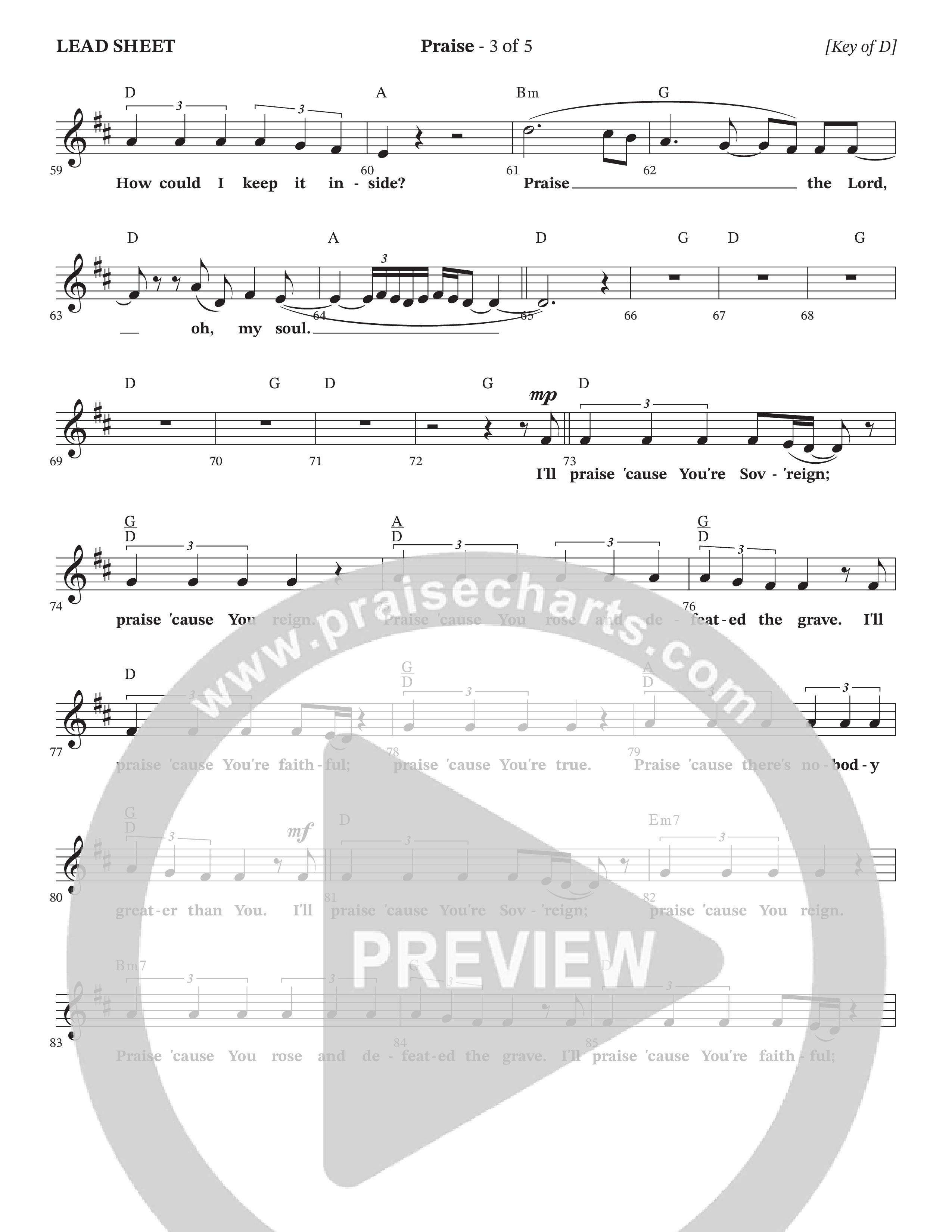 Praise Lead Sheet Melody (TaRanda Greene / Jason Hoard)