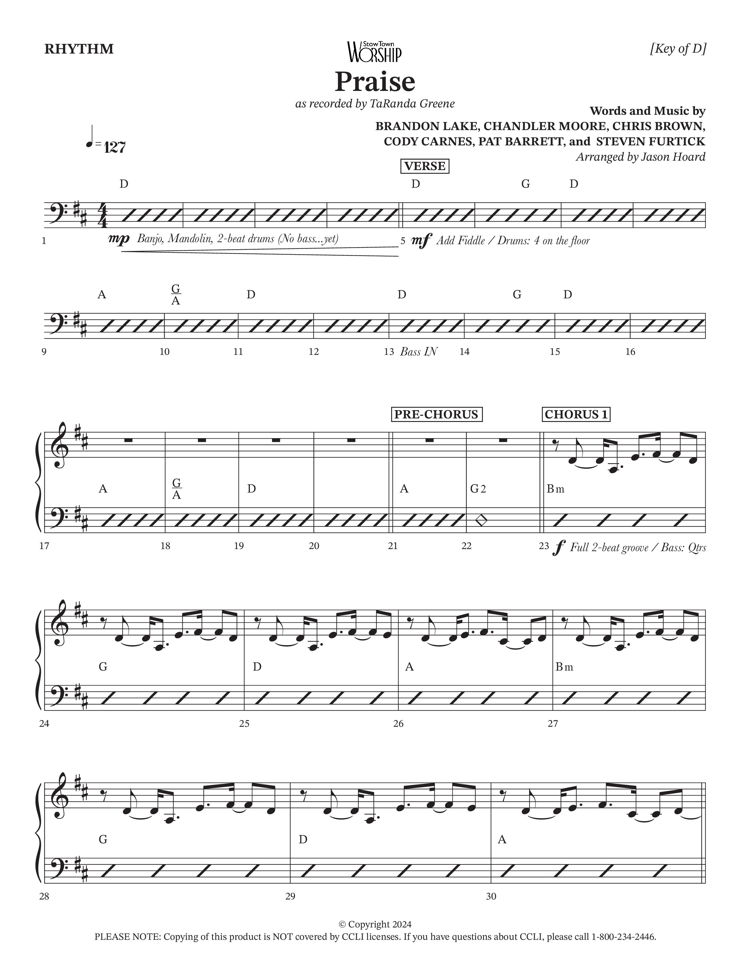 Praise Rhythm Chart (TaRanda Greene / Jason Hoard)