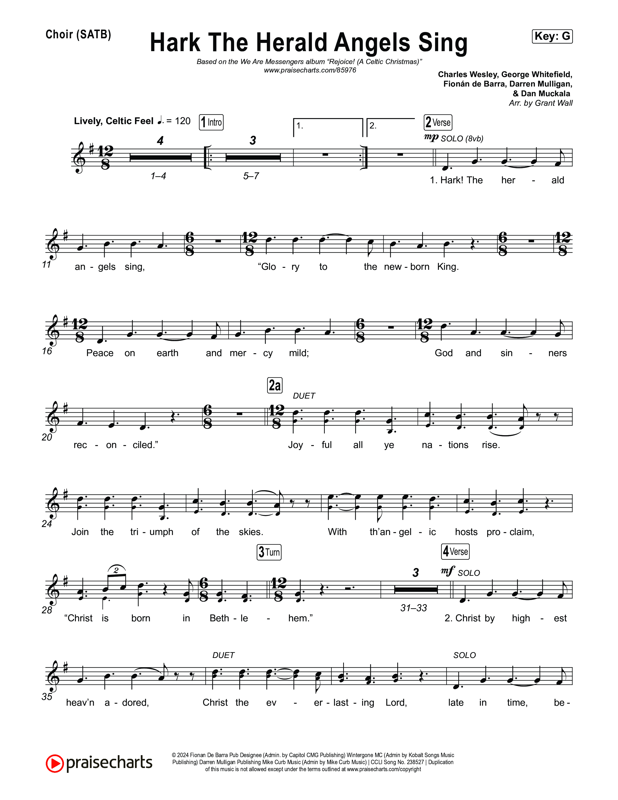 Hark The Herald Angels Sing Vocal Sheet (SATB) (We Are Messengers)