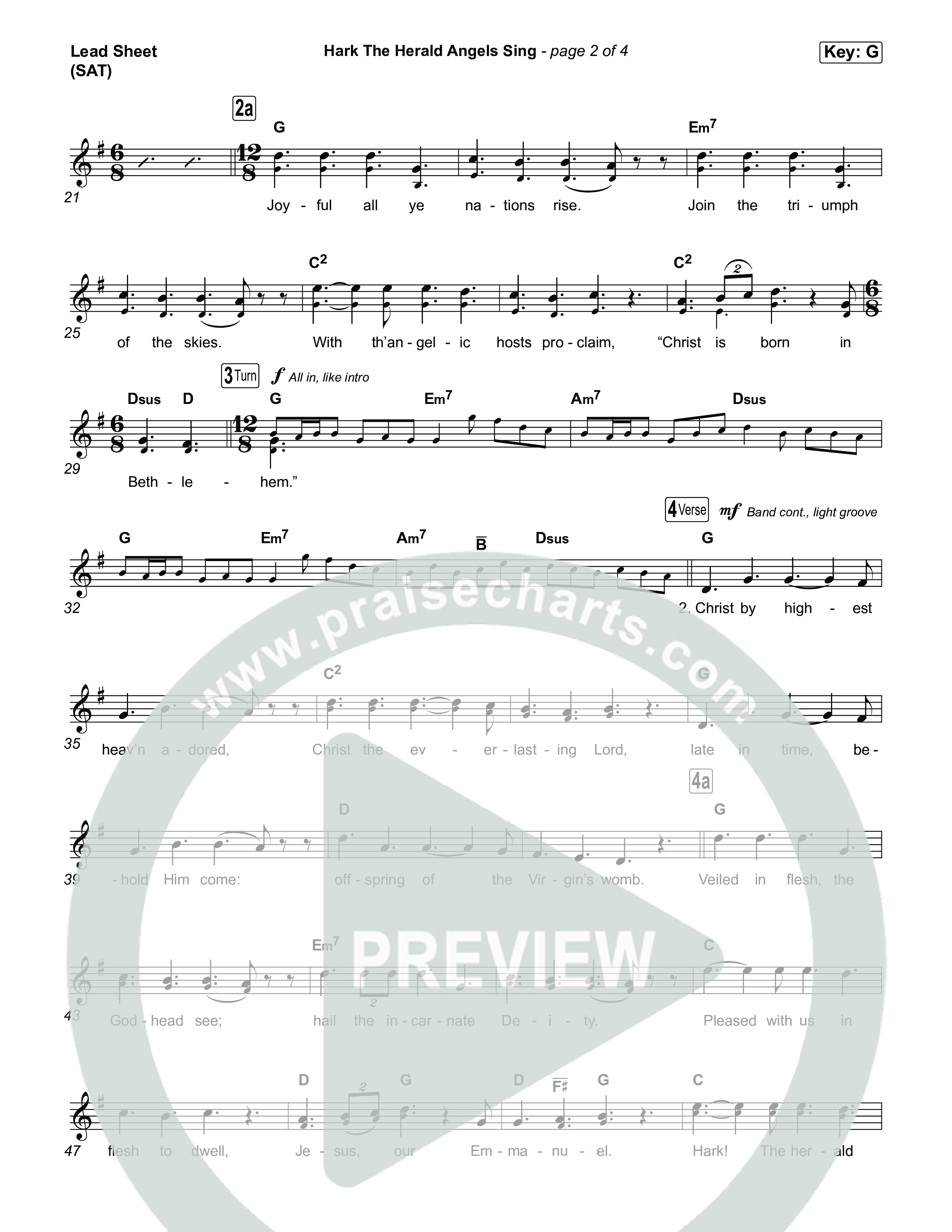 Hark The Herald Angels Sing Lead Sheet (SAT) (We Are Messengers)