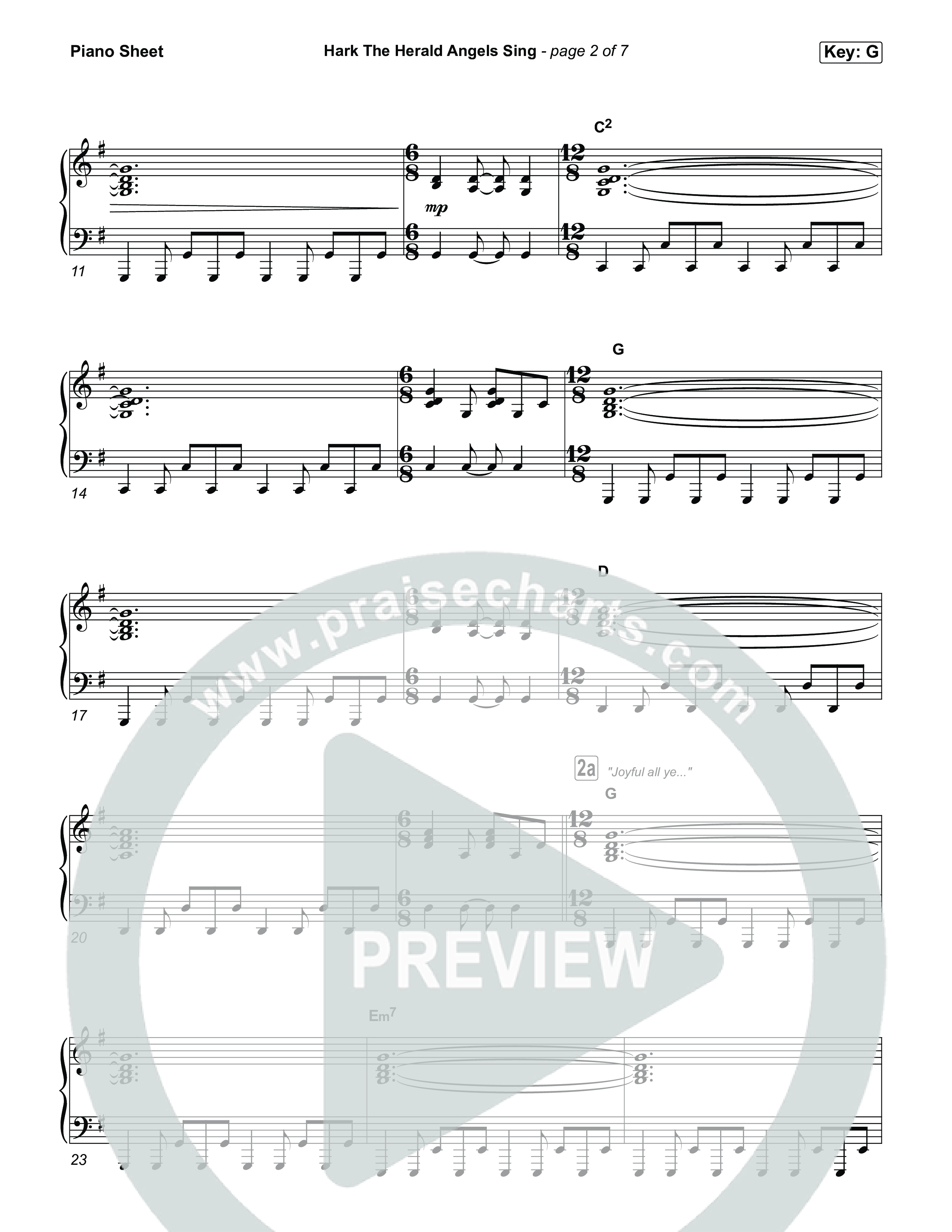 Hark The Herald Angels Sing Piano Sheet (We Are Messengers)