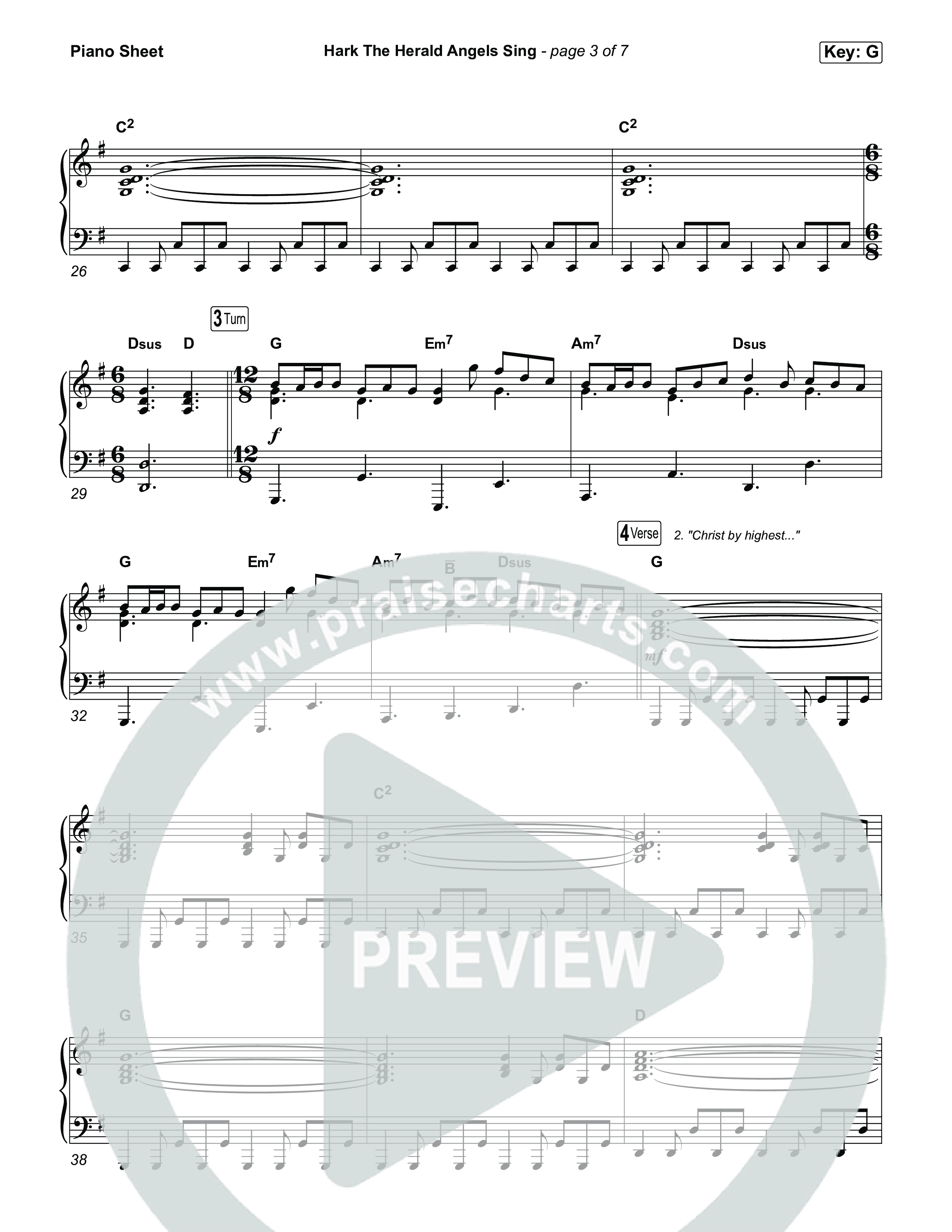 Hark The Herald Angels Sing Piano Sheet (We Are Messengers)