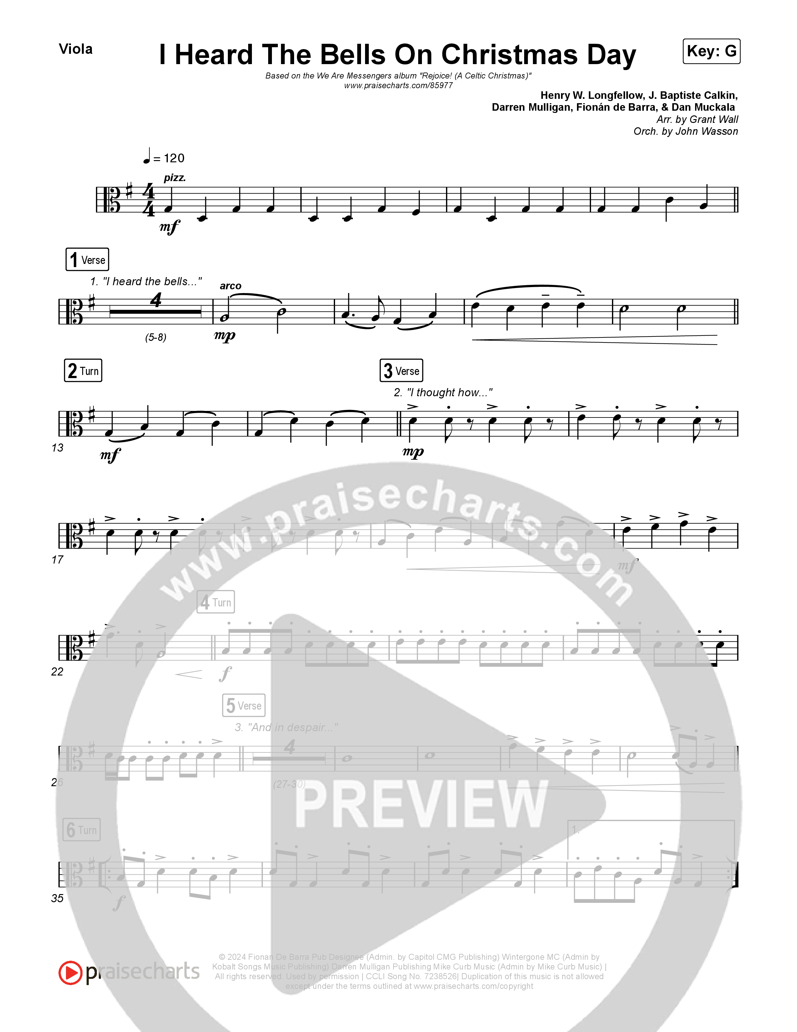 I Heard The Bells On Christmas Day Viola (We Are Messengers)